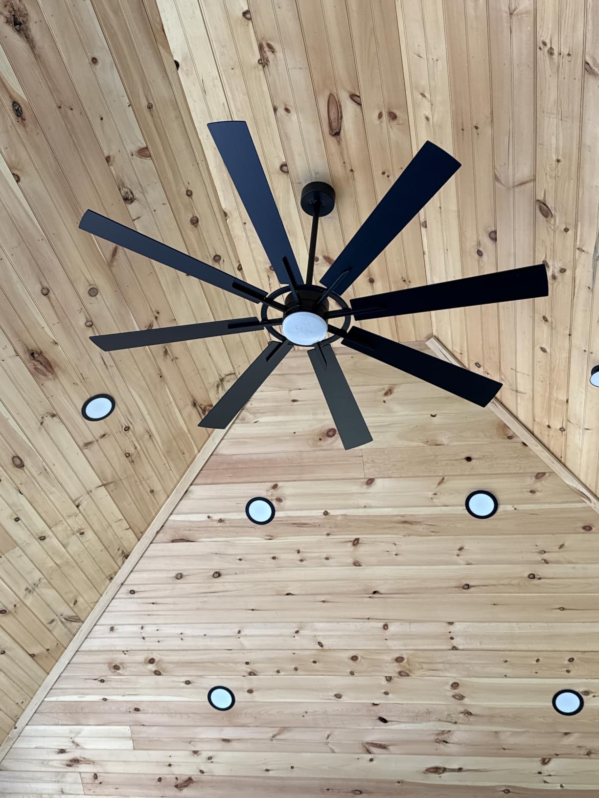 Large Ceiling Fans with Lights: Modern 72 Inch 8 Blade Outdoor Ceiling Fan with Remote APP Control - Dimmable Black Big Fan Light Indoor Reversible 6 Speed Quiet DC Motor customer photo 1