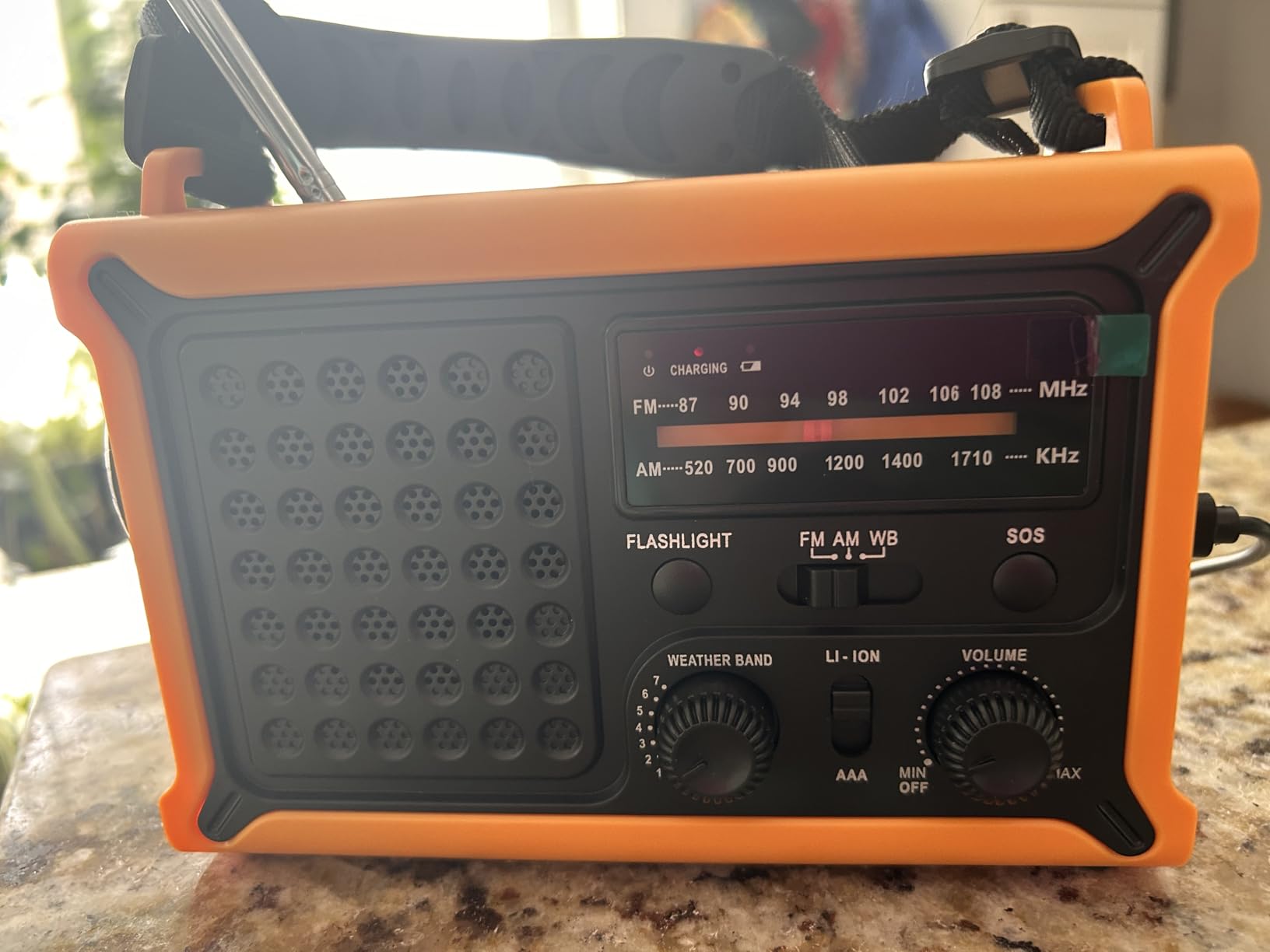 Solar Radio Emergency Hand Crank 12000mAh with Clear Signal | AM FM NOAA Weather Radio Battery Operated with 2-Mode LED Flashlight Cell Phone Charger Dual Outputs SOS customer photo 2