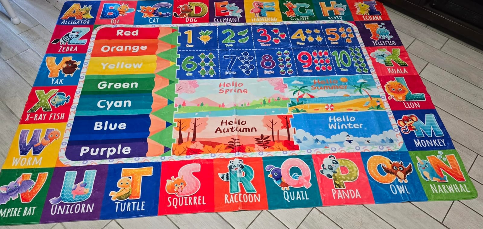 5x7 Kids Rug for Classroom & Playroom - ABC Alphabet Educational Area Rug with Animals Numbers & Colors - Non-Slip Carpet Playmat for Nursery Preschool Elementary customer photo 1