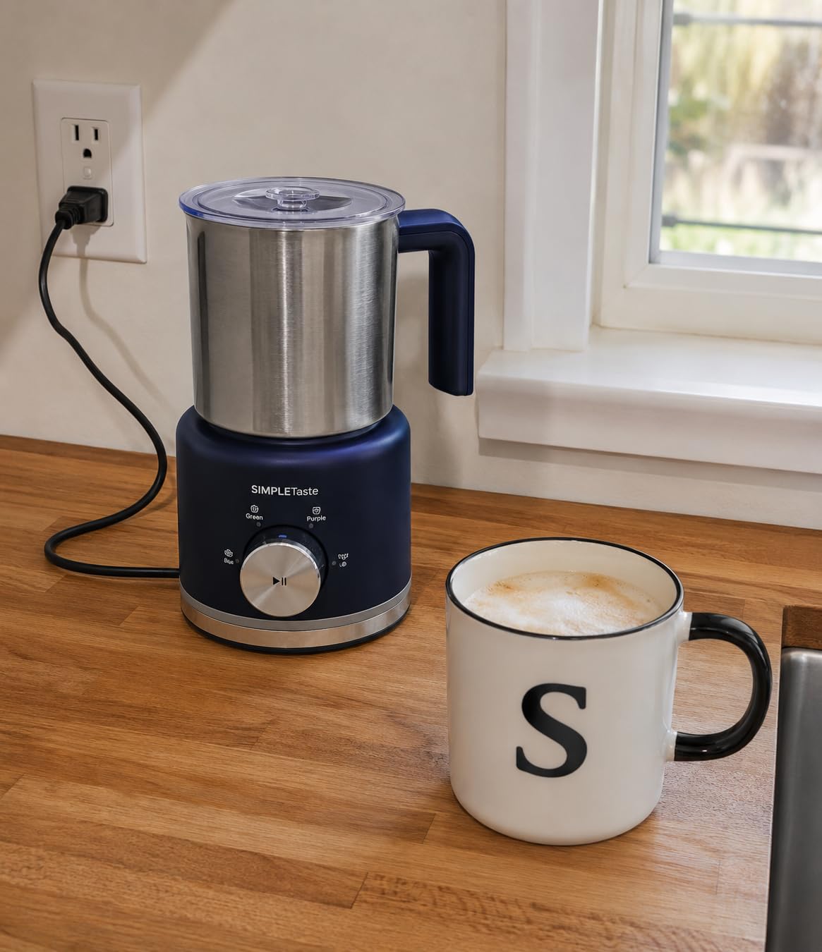 SIMPLETASTE Milk Frother, 4 in 1 Electric Milk Steamer, 16.91oz/500ml Automatic Warm and Cold Foam Frother for Coffee, Latte, Macchiato, Cappuccino, Hot Chocolate, Easy to Clean customer photo 2