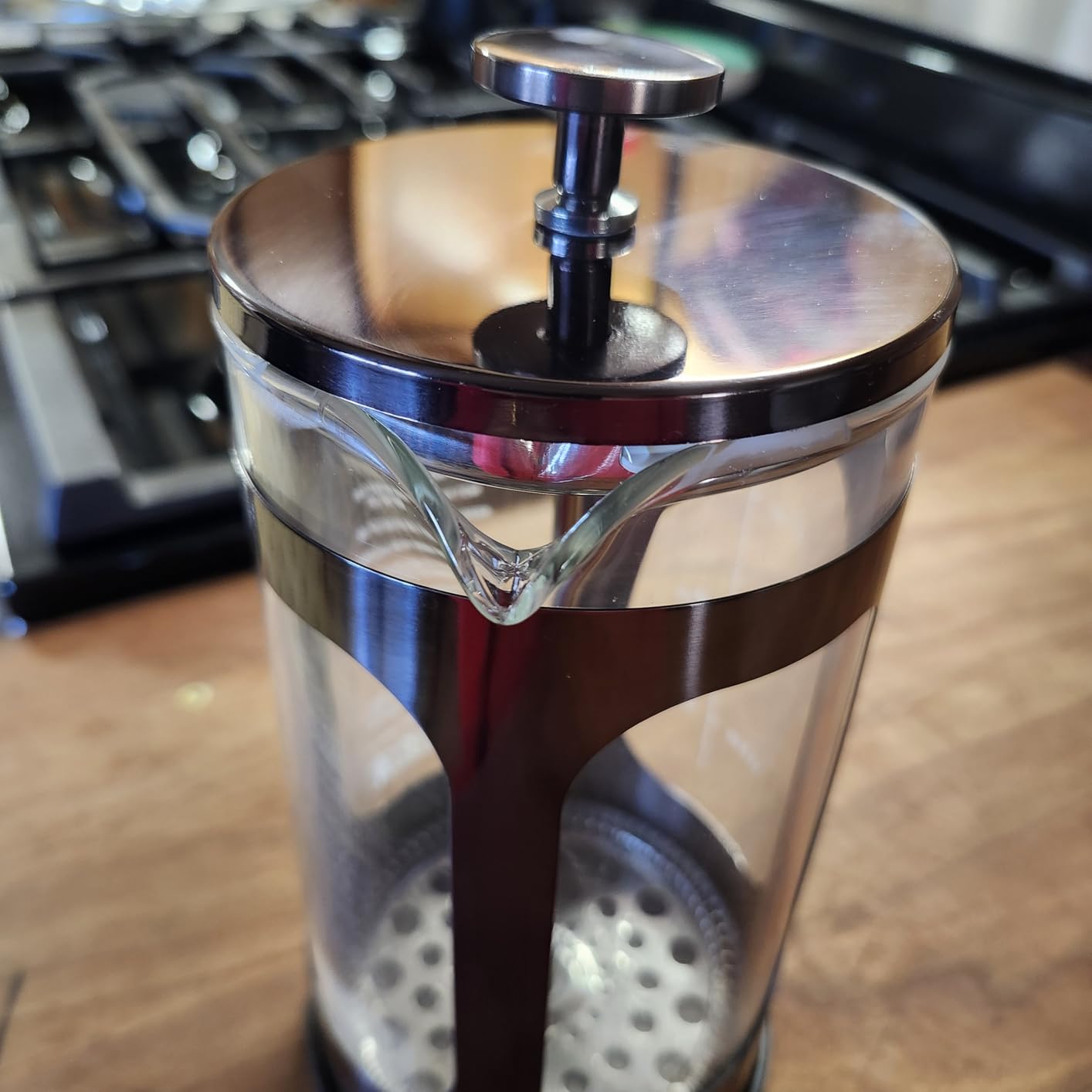Veken French Press Coffee Maker, No Plastic Touching Cafe, 34oz 1 L Cafetera | Thickened Glass Stainless Steel Brewer, Cold Brew Pot for Kitchen, Travel, Camping, Tea, Gifts, Bar Accessories, Decor, Dark Pewter customer photo 2