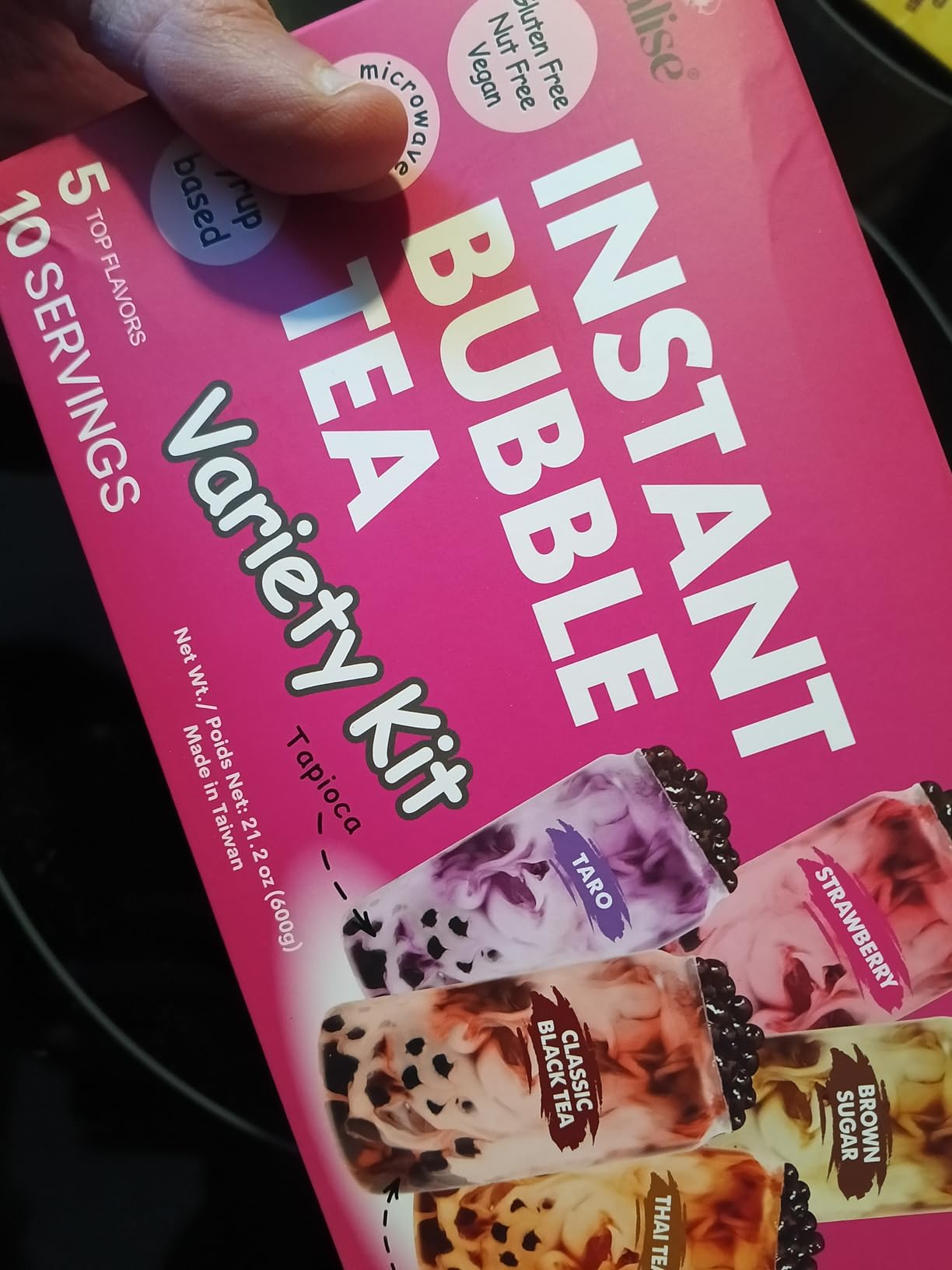 Tealise Instant Bubble Tea Kit (10 Servings) 5 Flavors Variety Pack, Ready in 30 Seconds, No Boiling, Syrup-Based Boba Kit with Chewy Tapioca Pearls, DIY Milk Tea at Home customer photo 2