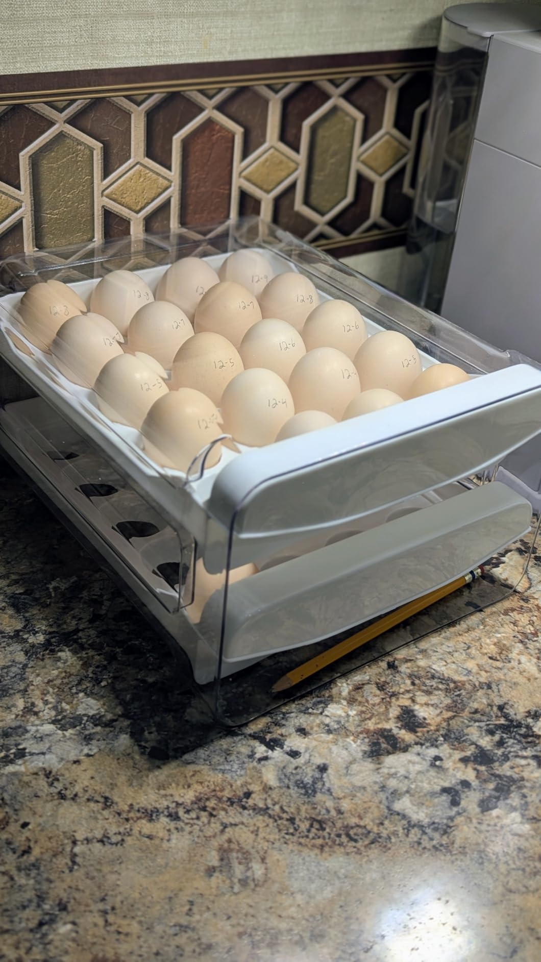 Egg Holder for Fridge, 40-Egg Refrigerator Organizer with Drawers | Egg Storage for Refrigerator, Clear Egg Container, 2-Tier Egg Tray for Fridge, Stackable Lid, BPA-free PET and PP, Hand Wash. customer photo 2