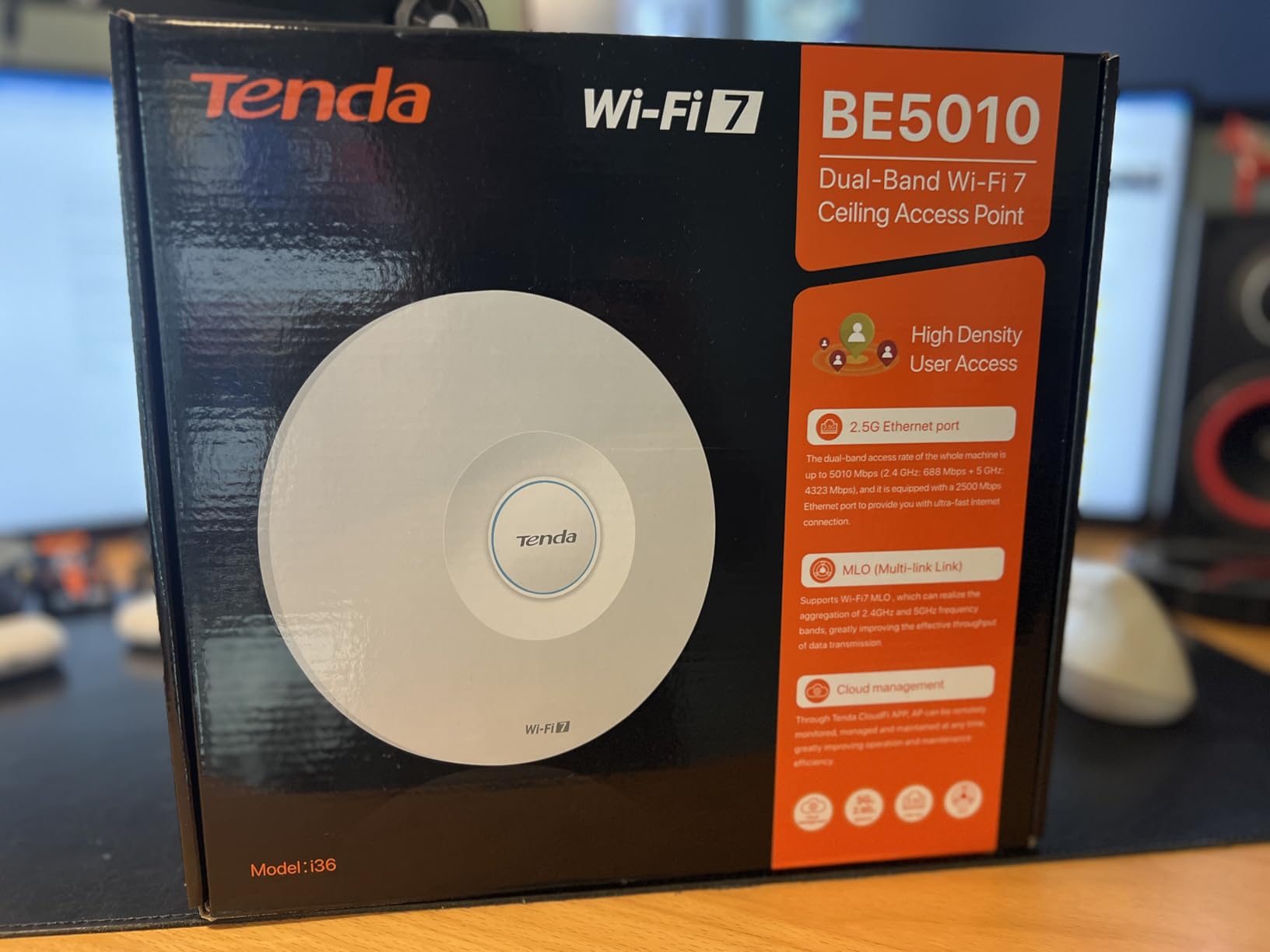 Tenda BE5010 WiFi 7 Wireless Access Point | 2.5G PoE+ Input & 1G LAN Port | Dual Band 5010 Mbps | PoE+ Powered, Adapter Included | Cloud/App/Web Managed | Fast Roaming | VLAN & WPA3 for Business (i36) customer photo 1