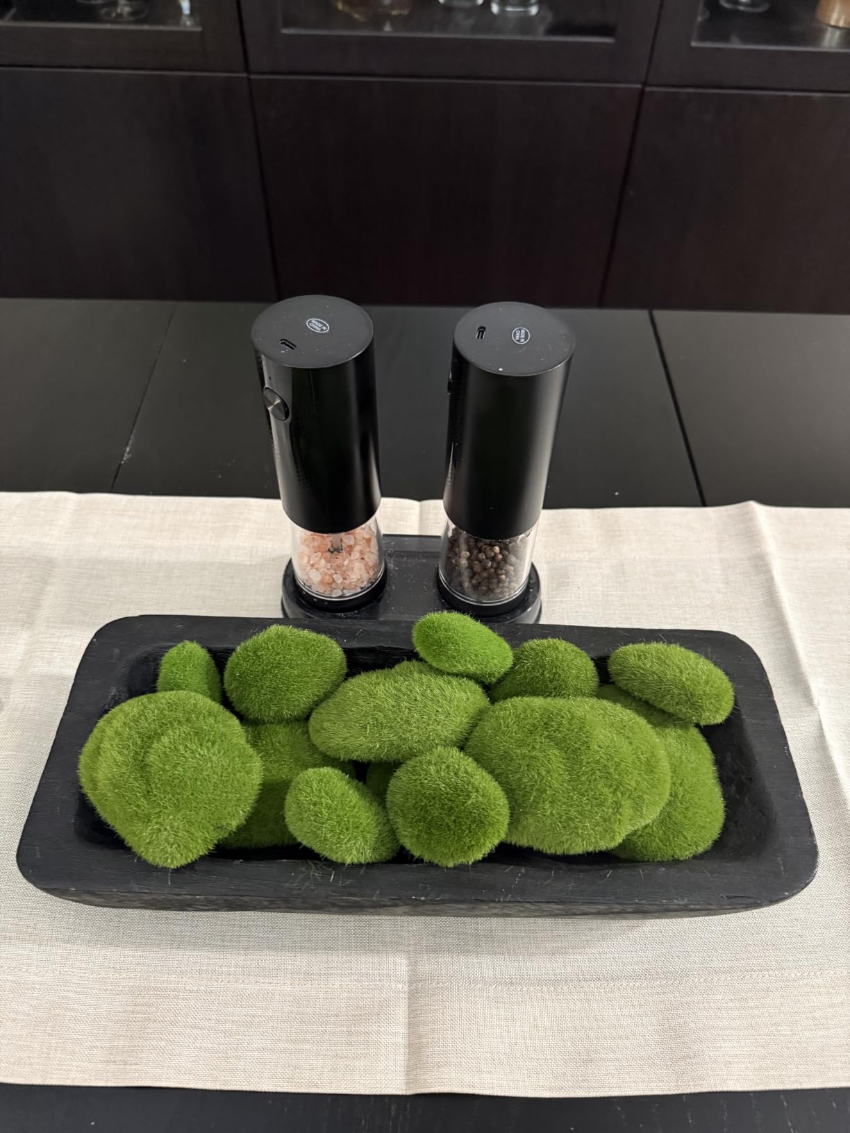Electric Salt and Pepper Grinder Set - Rechargeable Automatic Salt and Pepper Shakers, Kitchen Appliances with External Adjustable Coarseness, Larger Hopper for Cooking, Home Gifts(2 Pack,Black/Black) customer photo 2
