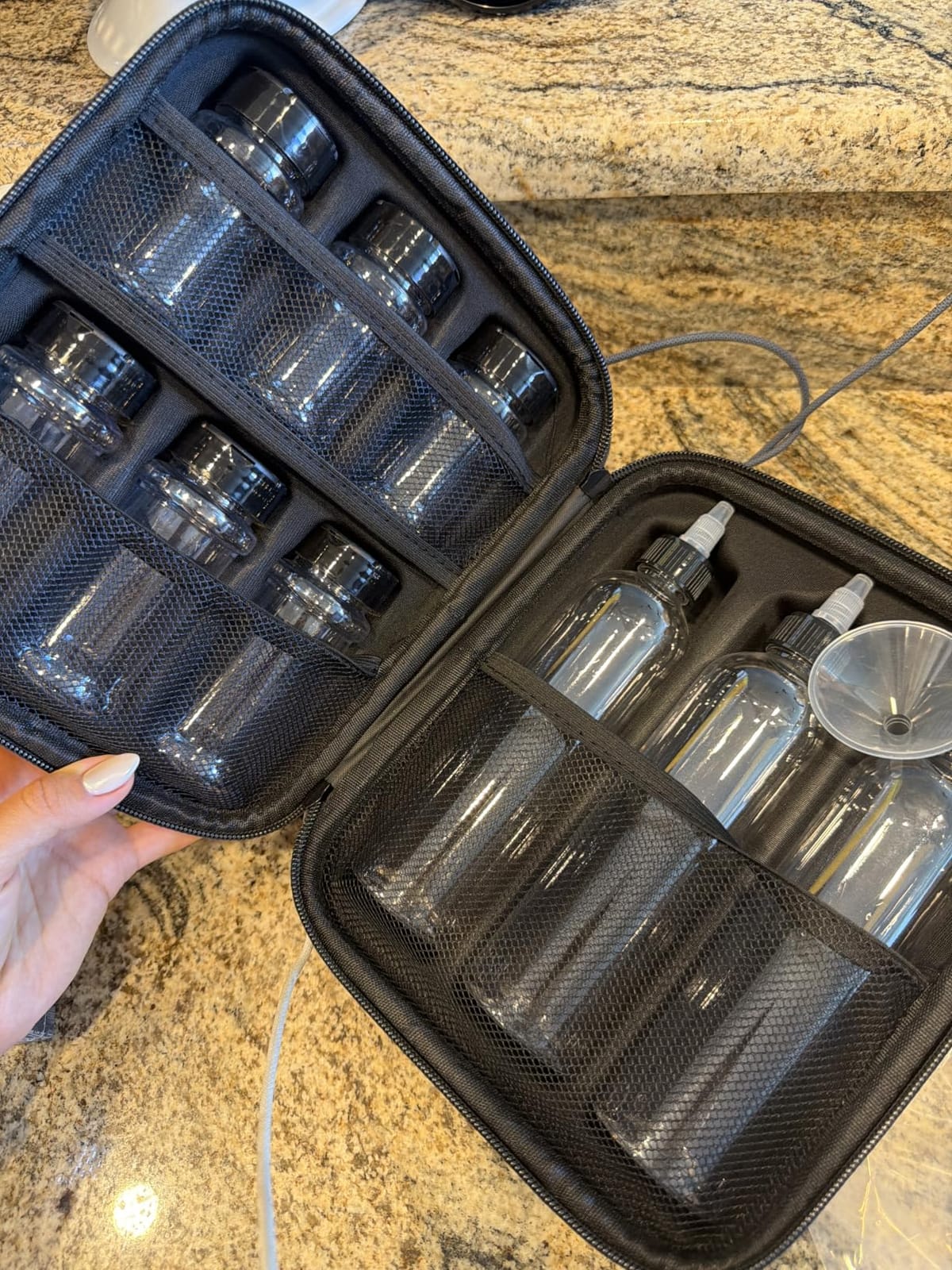 11-Piece Camping Spice Kit - 6 Powder & 3 Liquid Containers with Leakproof Lids, Portable funnel, EVA Hard Case - Portable Seasoning Set for Hiking, BBQ, RV Travel - BPA-Free PET Bottles customer photo 2