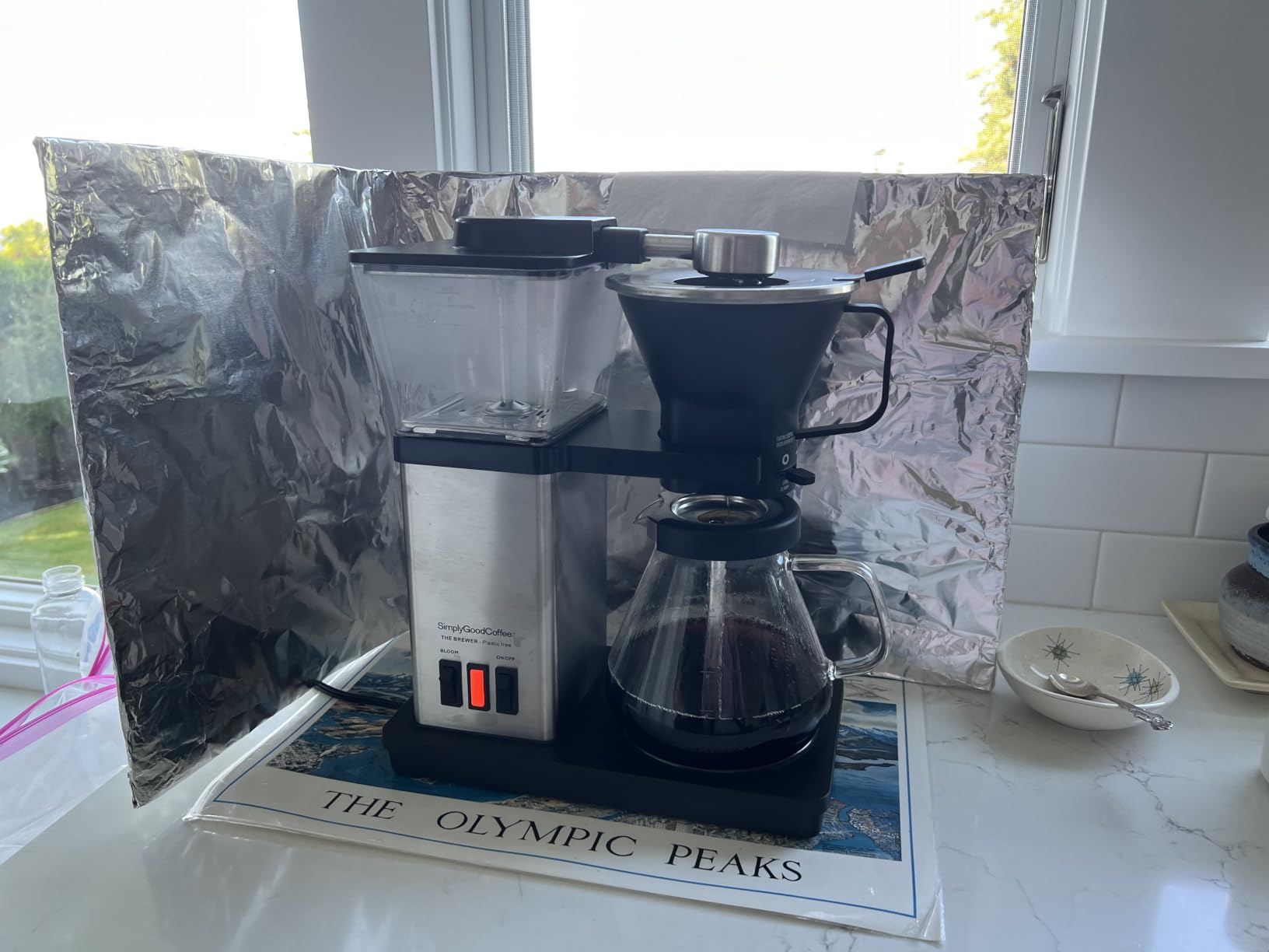 SimplyGoodCoffee THE BREWER - Plastic-Free. Coffee Maker/Coffee Machine. 8 Cup Automatic Drip Pour Over Coffee Brewer. Brewer Free of Plastic, Gold Cup Standard. Black/Stainless Steel customer photo 1
