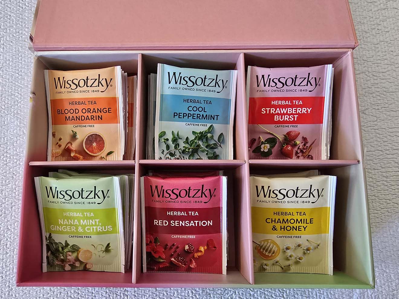 Wissotzky Herbal Tea Gift Set - Variety Pack Sampler (42 Tea Bags) Premium Reusable Gift Box | Caffeine-Free | 6 Exciting Flavors | Individually Wrapped Tea Bags | Ideal Present for Holiday & Corporate Gifting | Magnetic Closure Box | Kosher customer photo 2