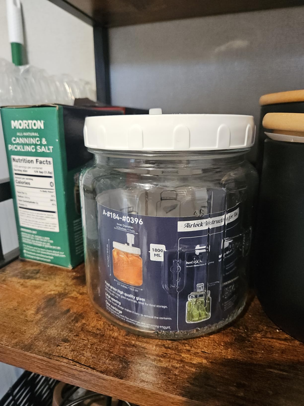 2 Pack Fermentation Jars with 3 Airlocks, Half Gallon Glass Jars | 64 oz Wide Mouth Mason Jar, Airtight Lid, Scale Line, Kimchi Containers for Pickling, Mead Making, Sourdough and Food Storage customer photo 1