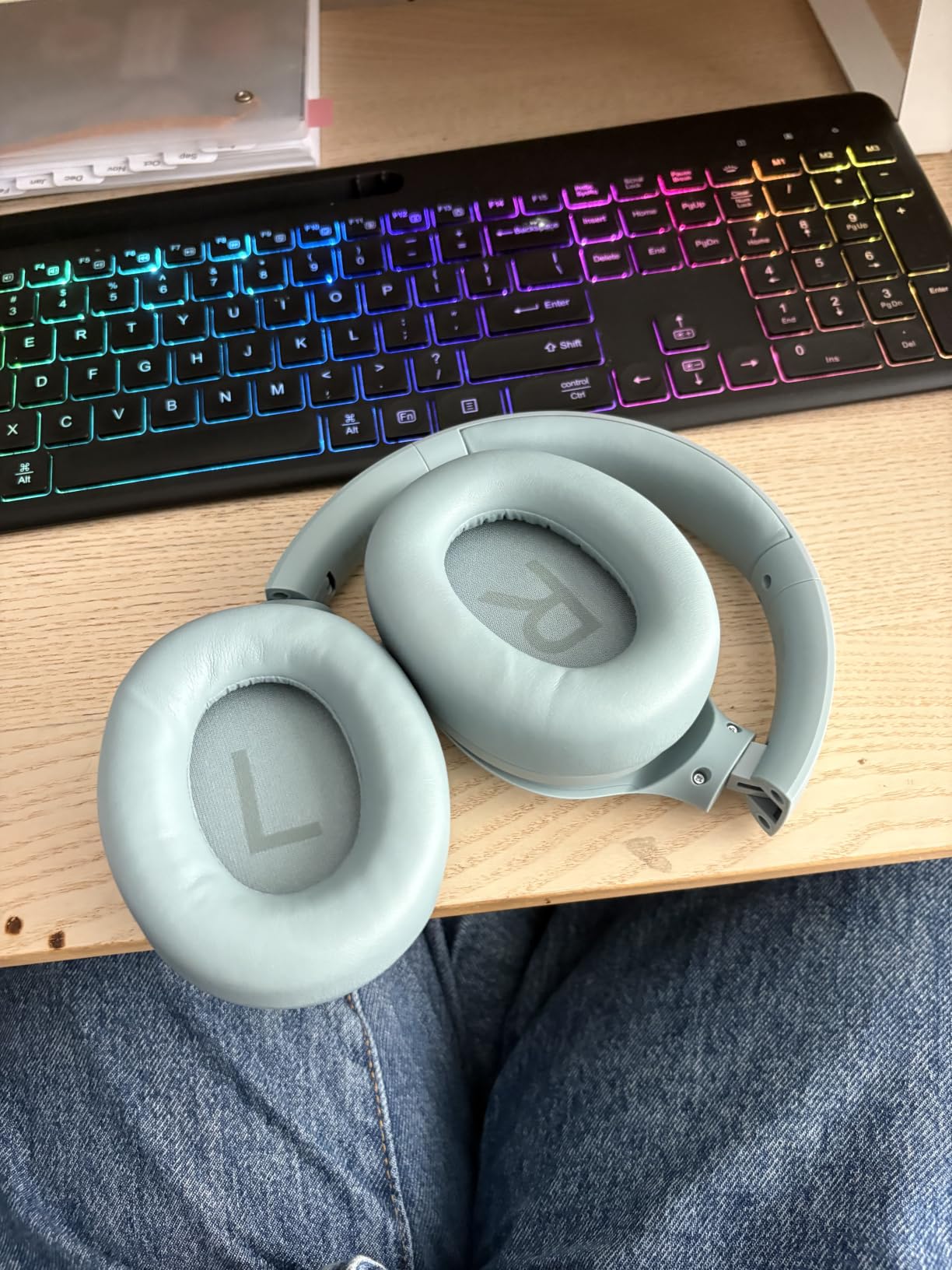 TOZO HT3 Hybrid Noise Cancelling Wireless Headphones, 90H Over Ear Headset | Hi Res Audio, AI Voice Assistant, Dual Device Connection, 32 Custom EQs, Built In 5 Mics, ANC, Foldable, Bluetooth 6.0 Black customer photo 1