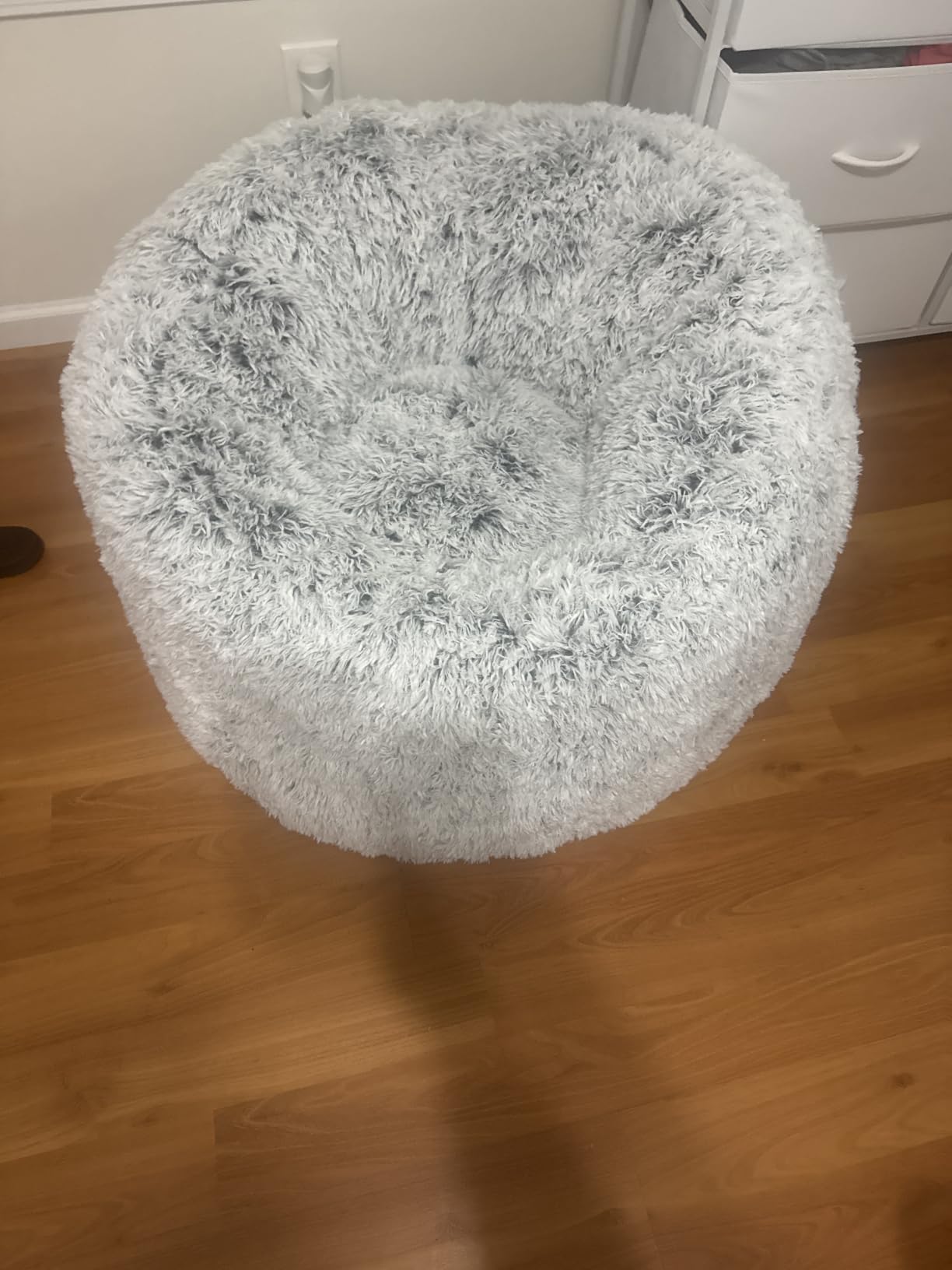 Plush Faux Fur Bean Bag Chairs, Memory Foam Filled Sofa Chair Shape Bean Bag for Adults/Teens/Kids, Ultra-Soft Lazy Sofa for Living Room Bedroom College Dorm, Grey customer photo 2