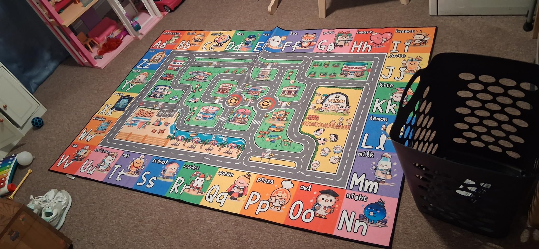 Large Classroom Rug Elementary 8x10, ABC Kids Rugs for Playroom | Soft, Non-Slip, Low-Pile & Washable Kids Play Mat, Educational Alphabet Rug for Kids Room, Preschool, Kindergarten & Daycare customer photo 2