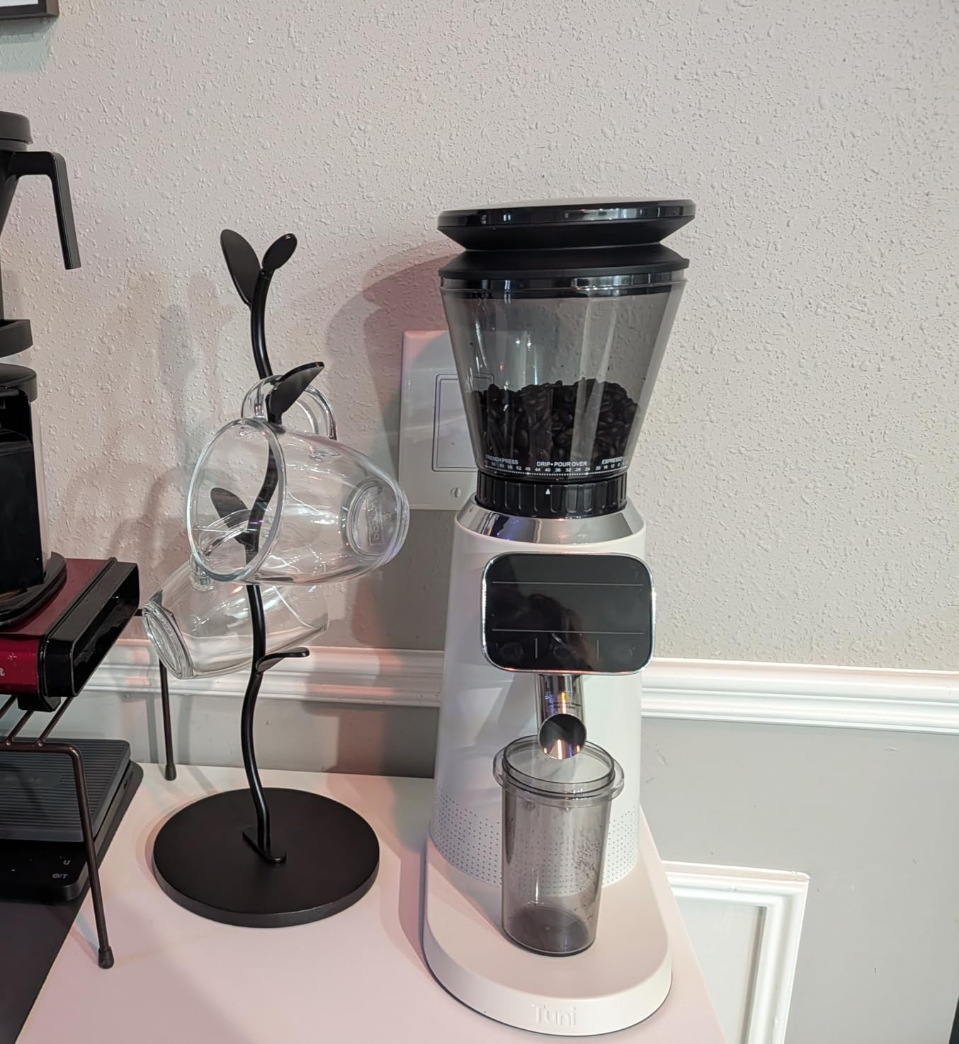 Tuni G2 Conical Burr Coffee Grinder with 70 Grind Settings, Ivory | Anti-static Burr Mill, Precision Electronic Timer and LED Touchscreen for Espresso/Drip/Cold Brew/French Press customer photo 1