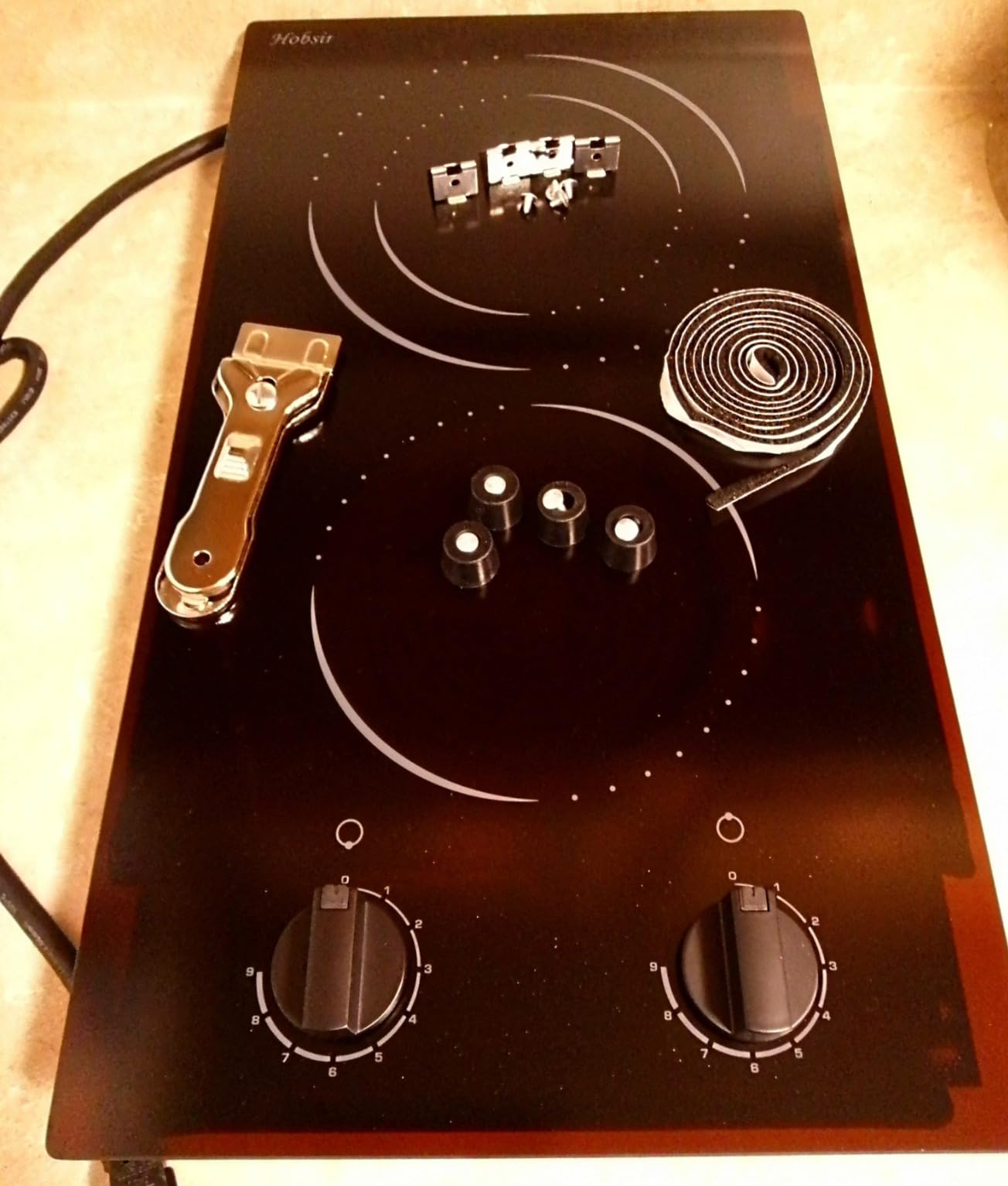 Hobsir 36 Inch Electric Cooktop with Downdraft Extractor, 4 Burners 7400W | 496 m³/h Ductless Downdraft Electric Cooktop, 9 Power Levels, Cook top with BBQ, Timer, Pause, Safety Lock, 240V customer photo 2