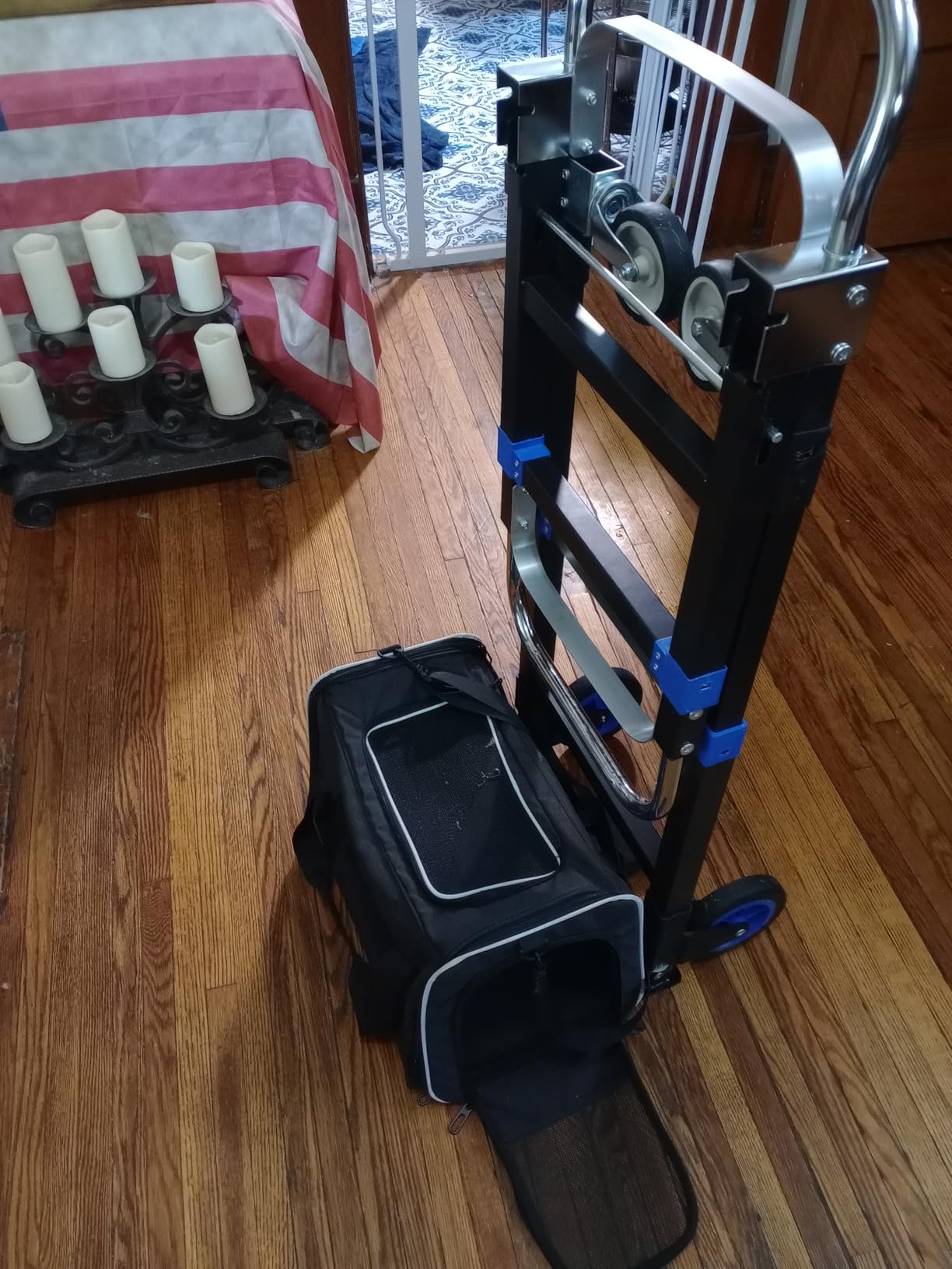 Red Convertible Hand Truck Dolly Cart with 4 Wheels Heavy Duty, 1000 Lbs Capacity, 2 Straps for Moving Furniture/Appliance/Carton/Warehouse/Office customer photo 2