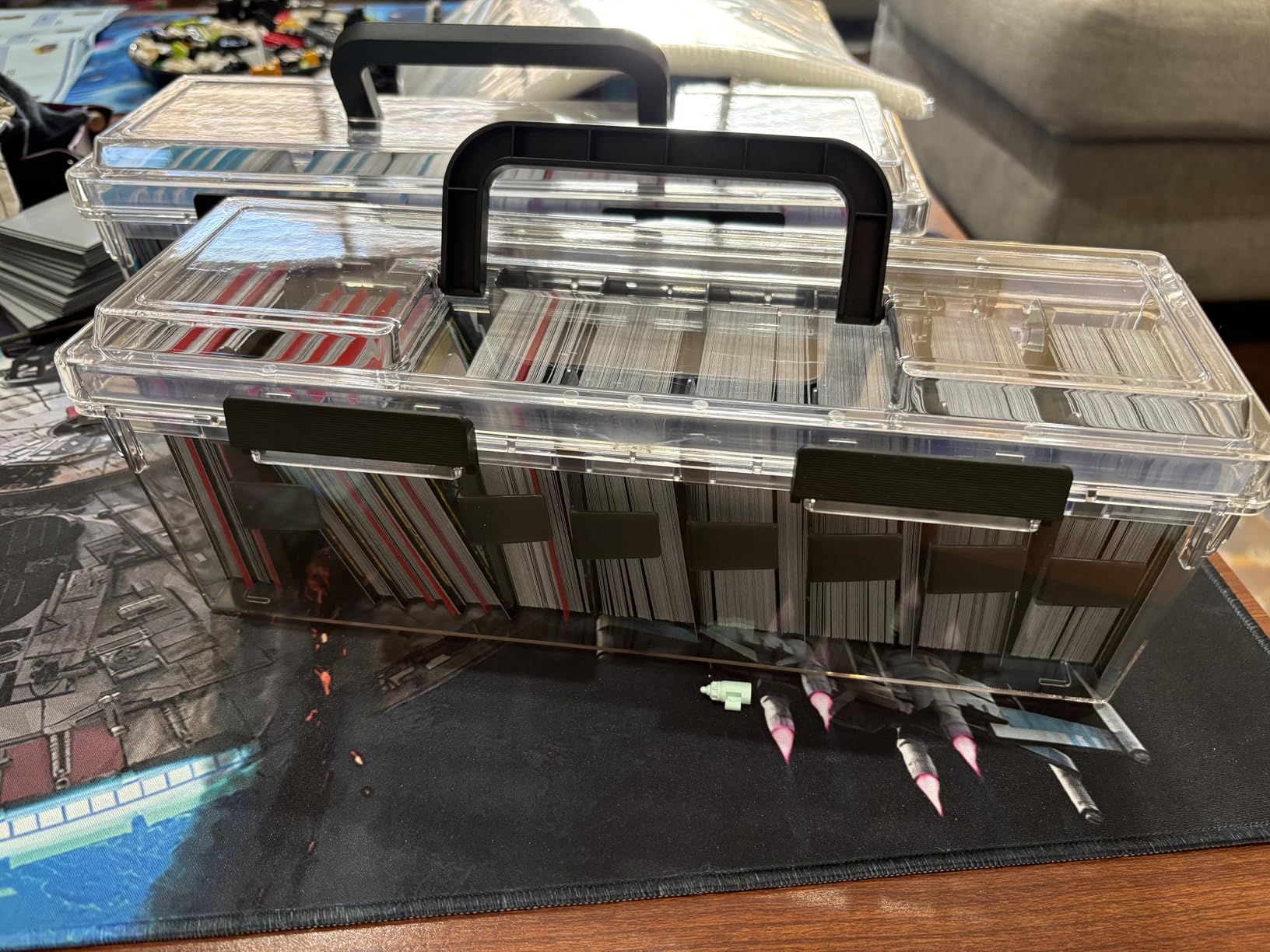 Lifewit Trading Card Storage Box with Handle, Fit for Toploader, 2 Pcs | Stackable Reinforced Latch Case with 8 Adjustable Dividers, Writable Labels, Organizer for MTG TCG Sports Baseball Bulk Cards customer photo 2