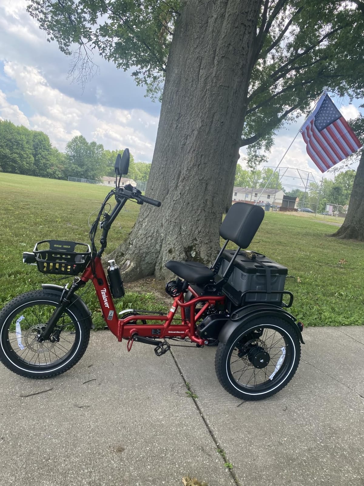 Full Suspension Folding Electric Tricycle for Adults, Aluminum Alloy, Torque Sensor, 20MPH 100Miles 20x3 inch Fat Tire Electric Trike, 1200W 48V 20AH 3 Wheel Electric Bike, Reverse, Parking, UL customer photo 2