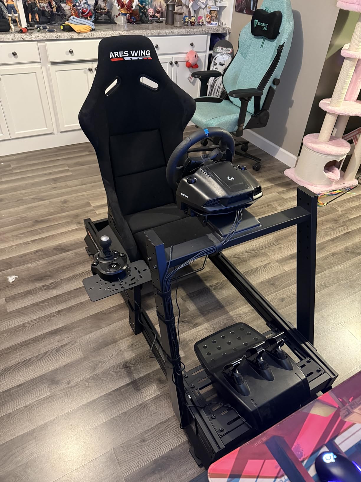 ARES WING Sim Racing Cockpit with Racing Seat, 8040 Aluminum Profile | Fully Adjustable, Compatible with Thrustmaster/Fanatec/Moza/Logitech customer photo 1