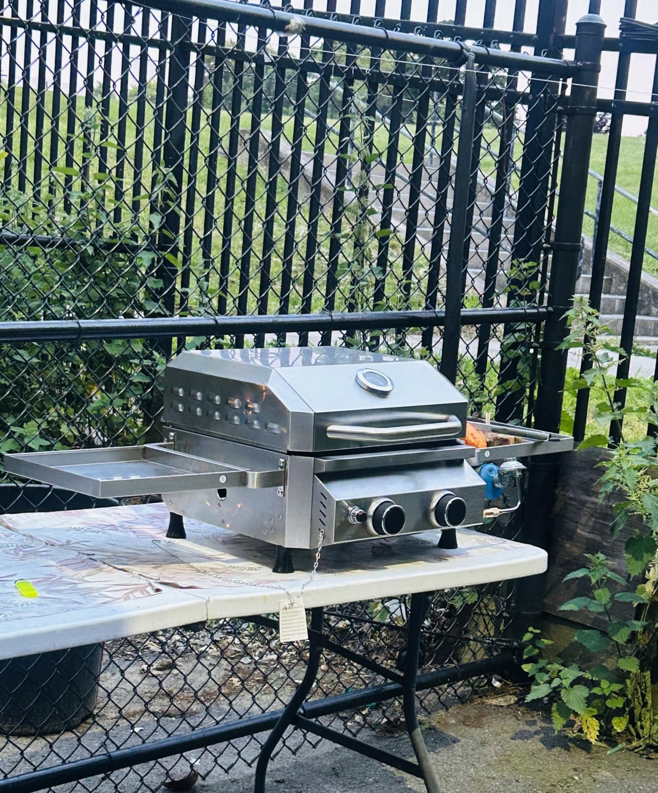 3-Burner Propane Gas Grill with Side Burner, 34,000 BTU Stainless Steel BBQ Grill - Heavy-Duty Porcelain-Enameled Grates for Patio and Outdoor Cooking customer photo 1