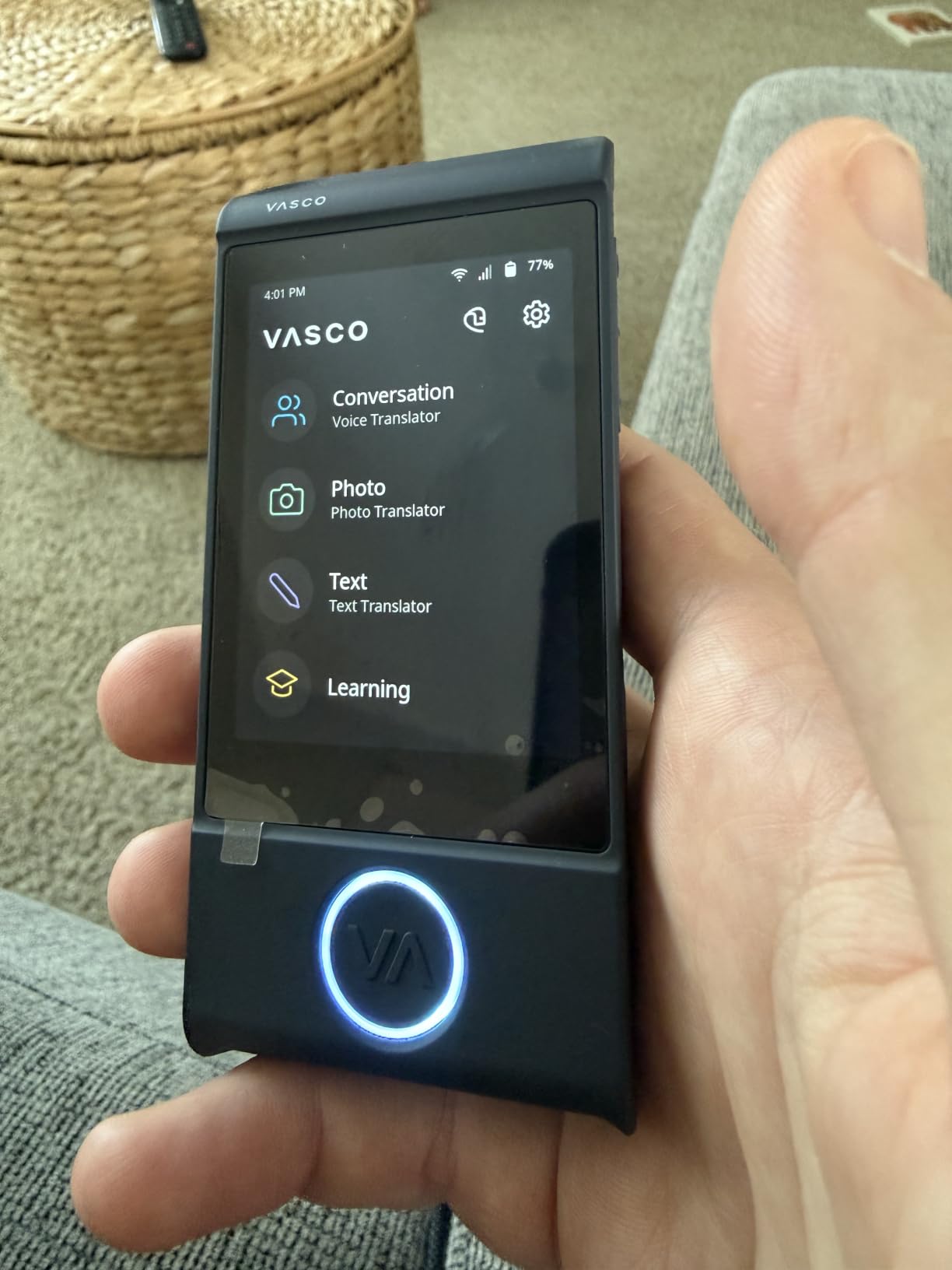 Vasco Translator M4 Voice Translator | Free Lifetime Internet | Matte Black | Lightweight Pocket-Sized Translator | Easy Physical Talk Button | Automatic Two-Way Mode | 113 Languages customer photo 1