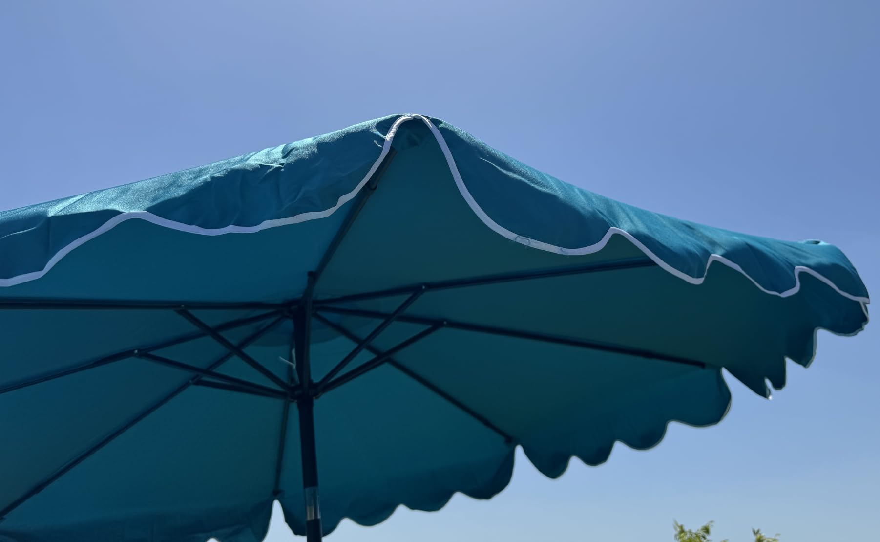 Best Choice Products 9ft Patio Market Umbrella with Scallop Trim, UV-Fade-Resistant 210g Canopy, Crank & Tilt, Wind Vent, Heavy-Duty Frame - Navy customer photo 1