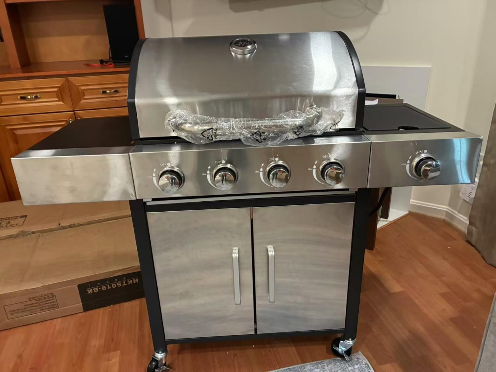 Aoxun 4-Burner 49000 BTU Propane Grill with Side Burner, Black | Stainless Steel Gas Grill, Heavy-Duty Cooking Grates & Side Tables for Backyard Patio Camping customer photo 2