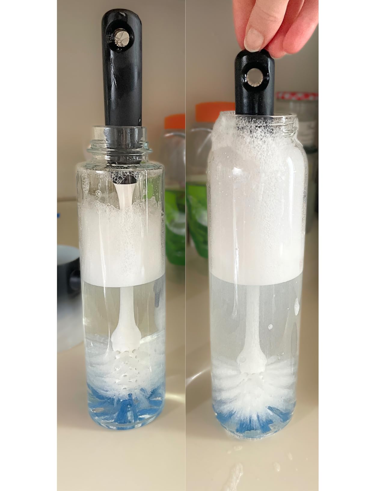 OXO Good Grips Bottle Brush, Dual-Bristle Cleaning for Bottles, Pitchers and Carafes, Flexible Neck Scrub Brush, Safe for Stemware and Delicate Glassware, Dishwasher Safe customer photo 2