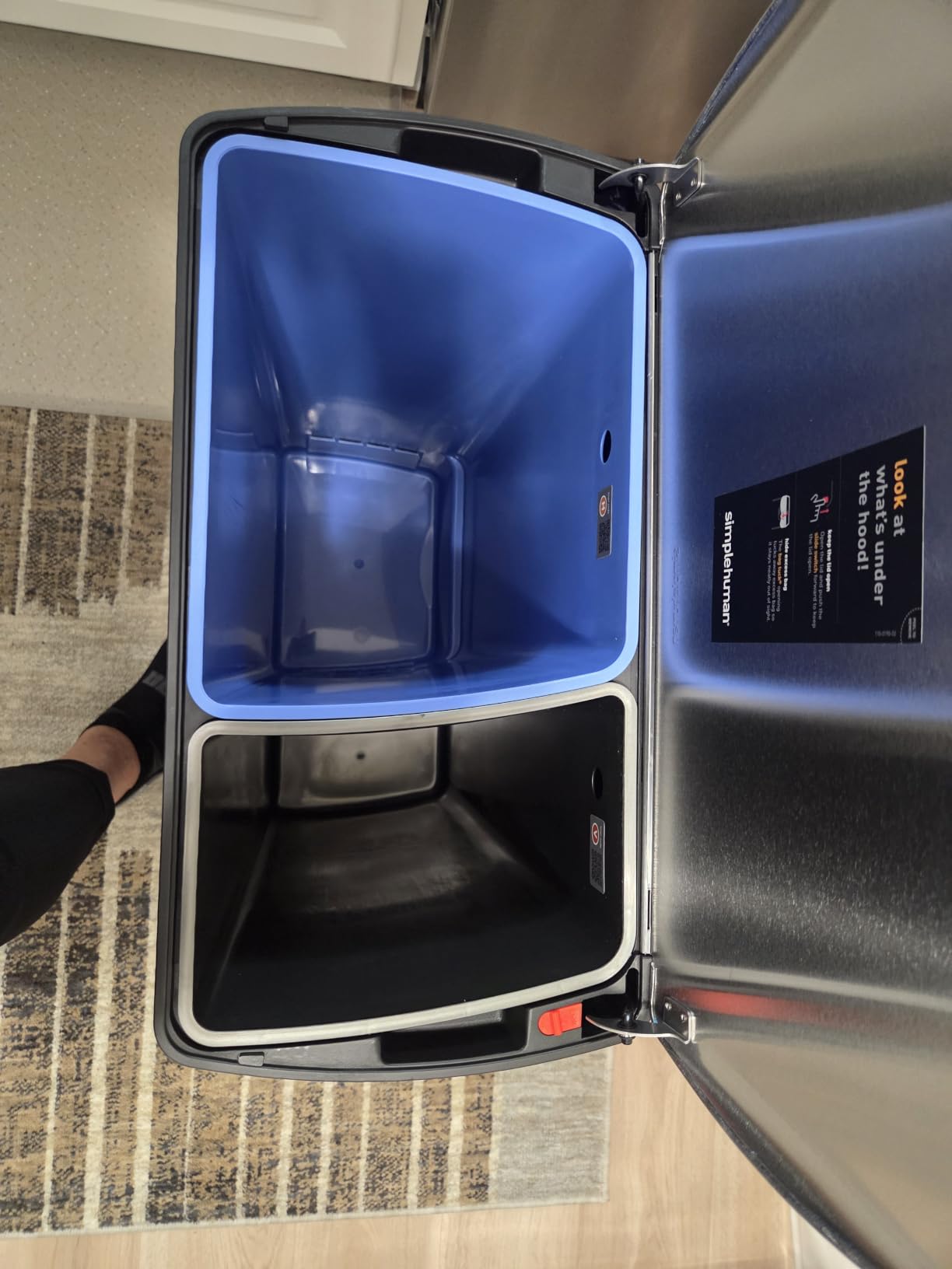 simplehuman 50 Liter / 13.0 Gallon Rectangular Kitchen Step Trash Can, Brushed Stainless Steel customer photo 1