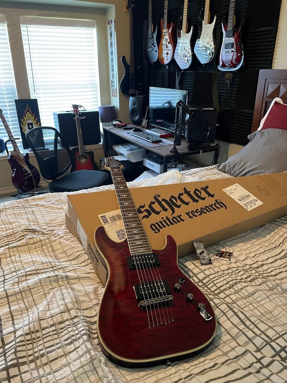 Schecter Omen Extreme-7 Electric Guitar - Black Cherry customer photo 2