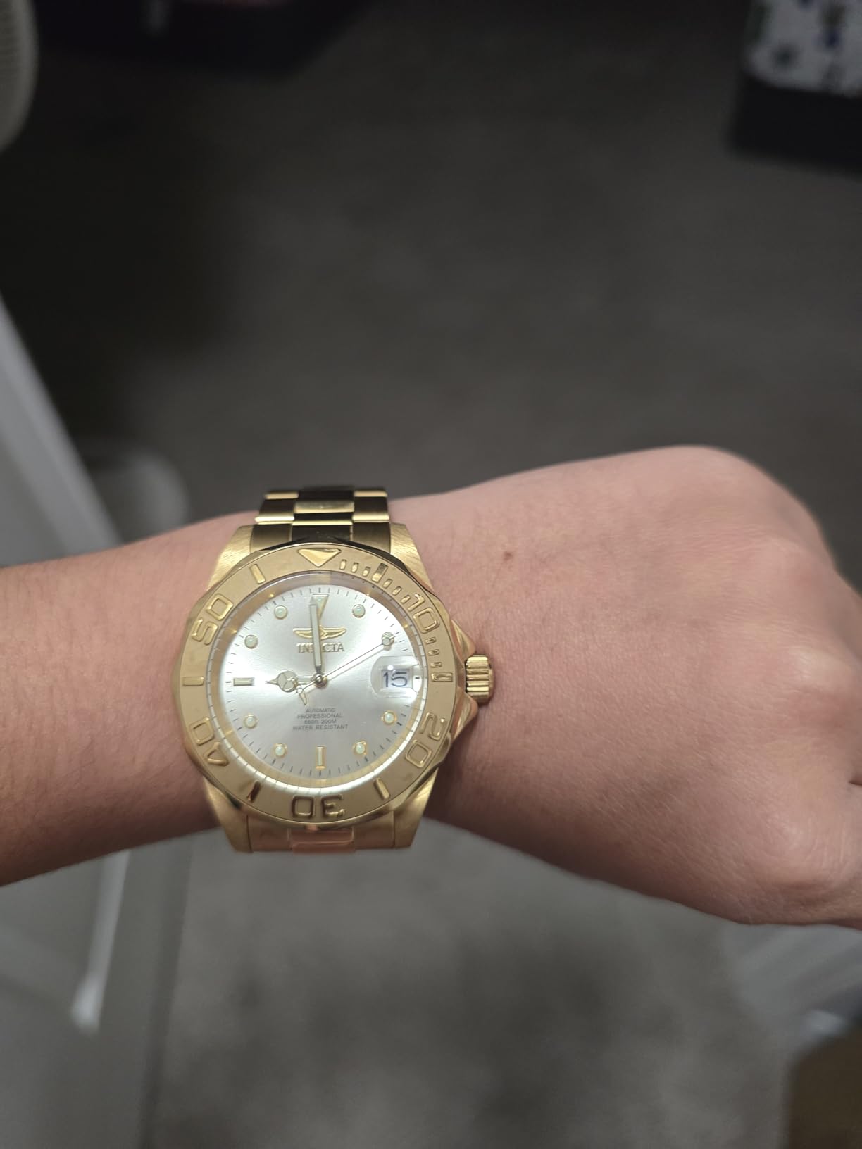 Invicta Men's Pro Diver Automatic Watch with Gold Tone Stainless Steel Band (Model: 9010) customer photo 1