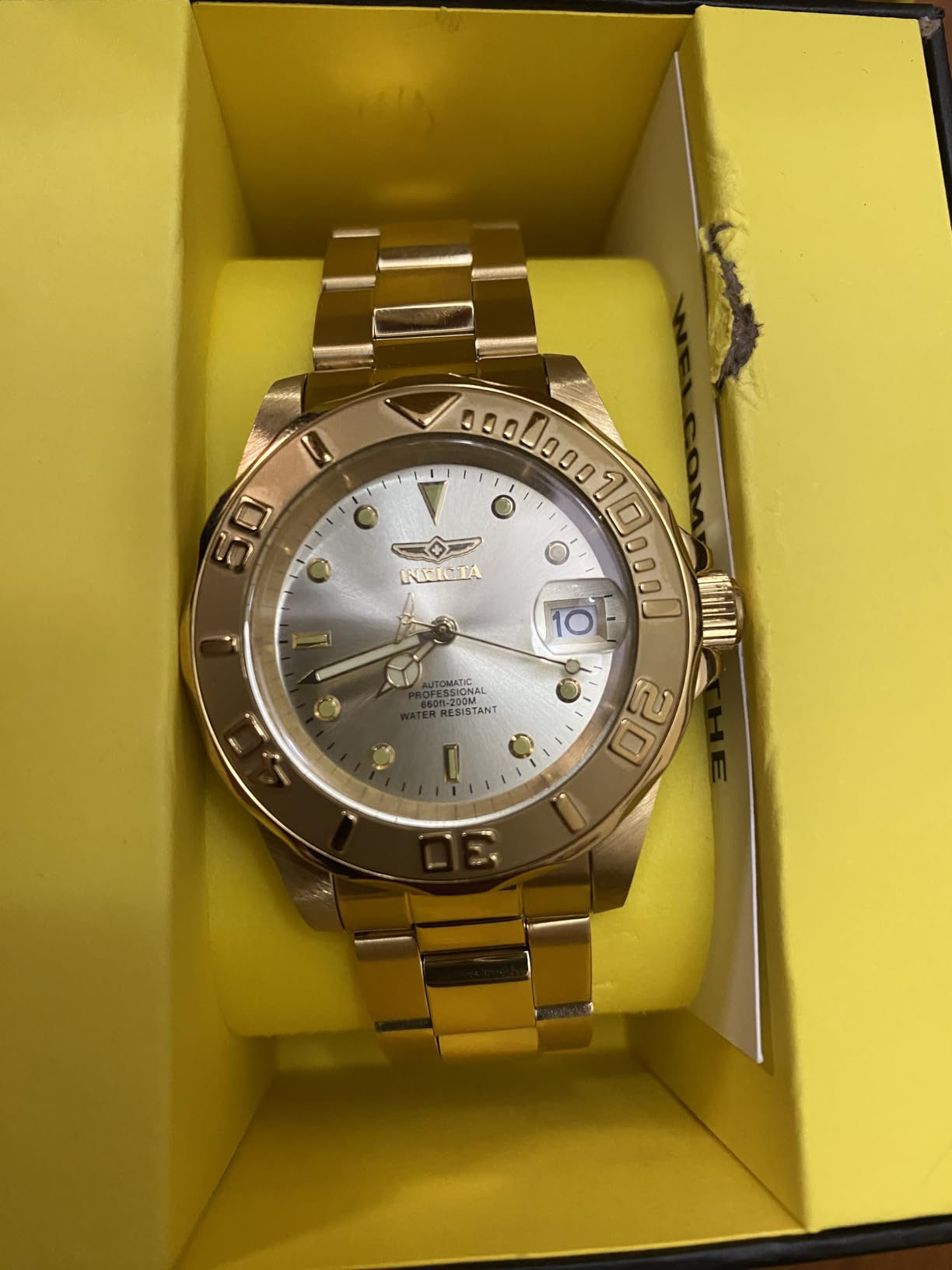 Invicta Men's Pro Diver Automatic Watch with Gold Tone Stainless Steel Band (Model: 9010) customer photo 2