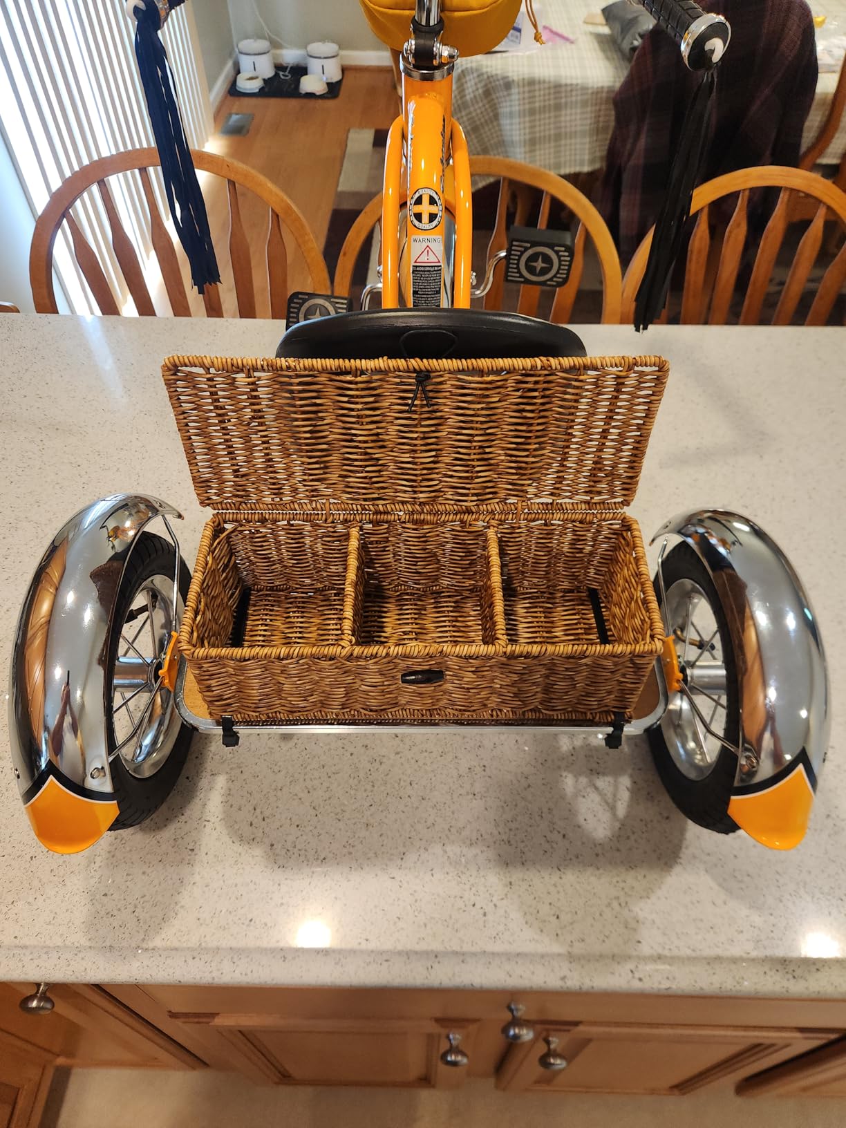 Schwinn Roadster Tricycle, 12 Inch Front Wheel Bike for Kids Ages 2-4, Low Center of Gravity, Retro Steel Frame, Adjustable Seat Grows with your Child, Rear Deck, Tricycle for Toddlers customer photo 1