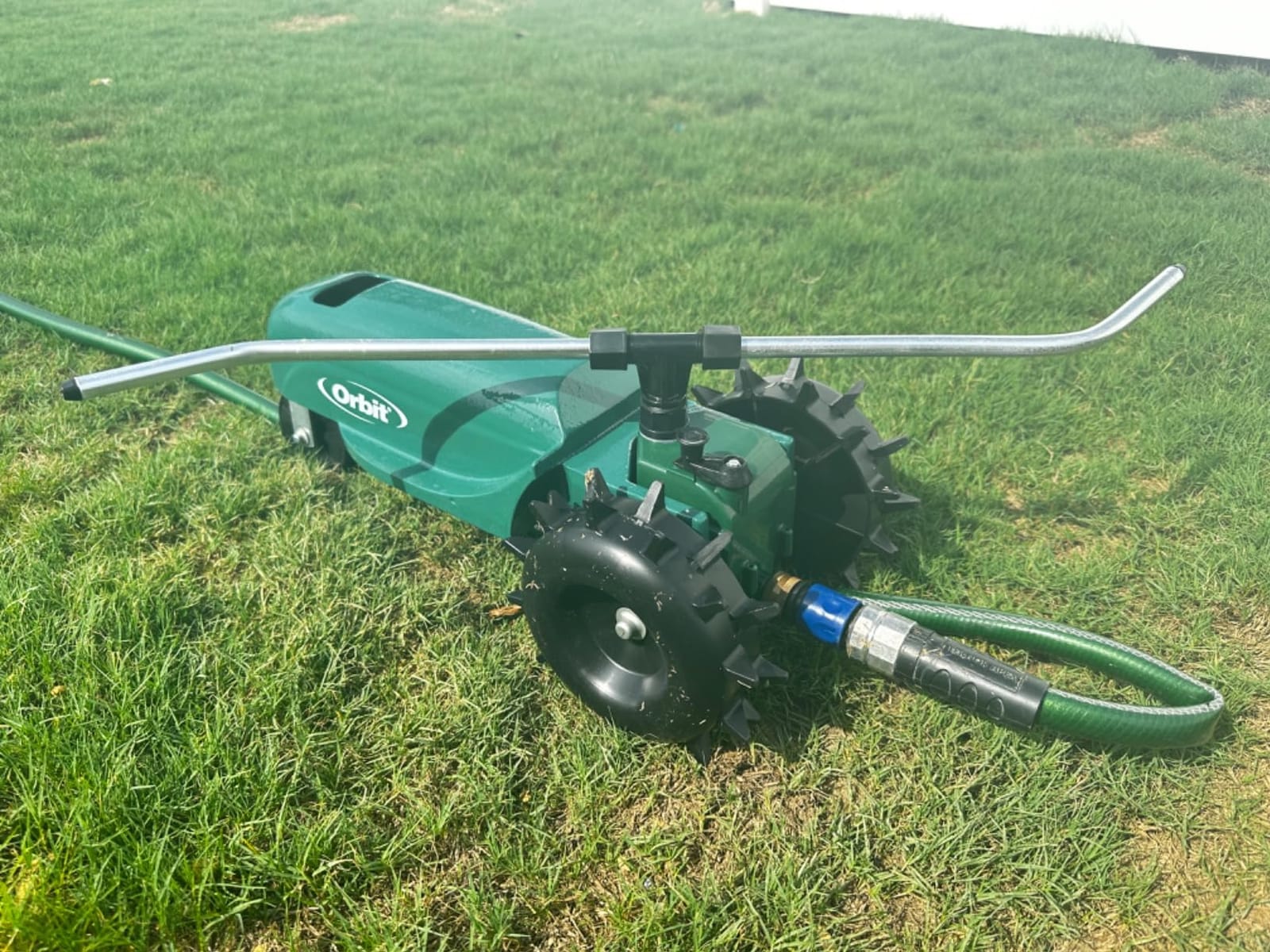Orbit Traveling Tractor Water Sprinkler - Self-Propelled Traveling Sprinkler for Wide Lawn Coverage - Cast-Iron Body with Adjustable Coverage - Three-Speed - Automatic Shut Off - 58322 customer photo 2