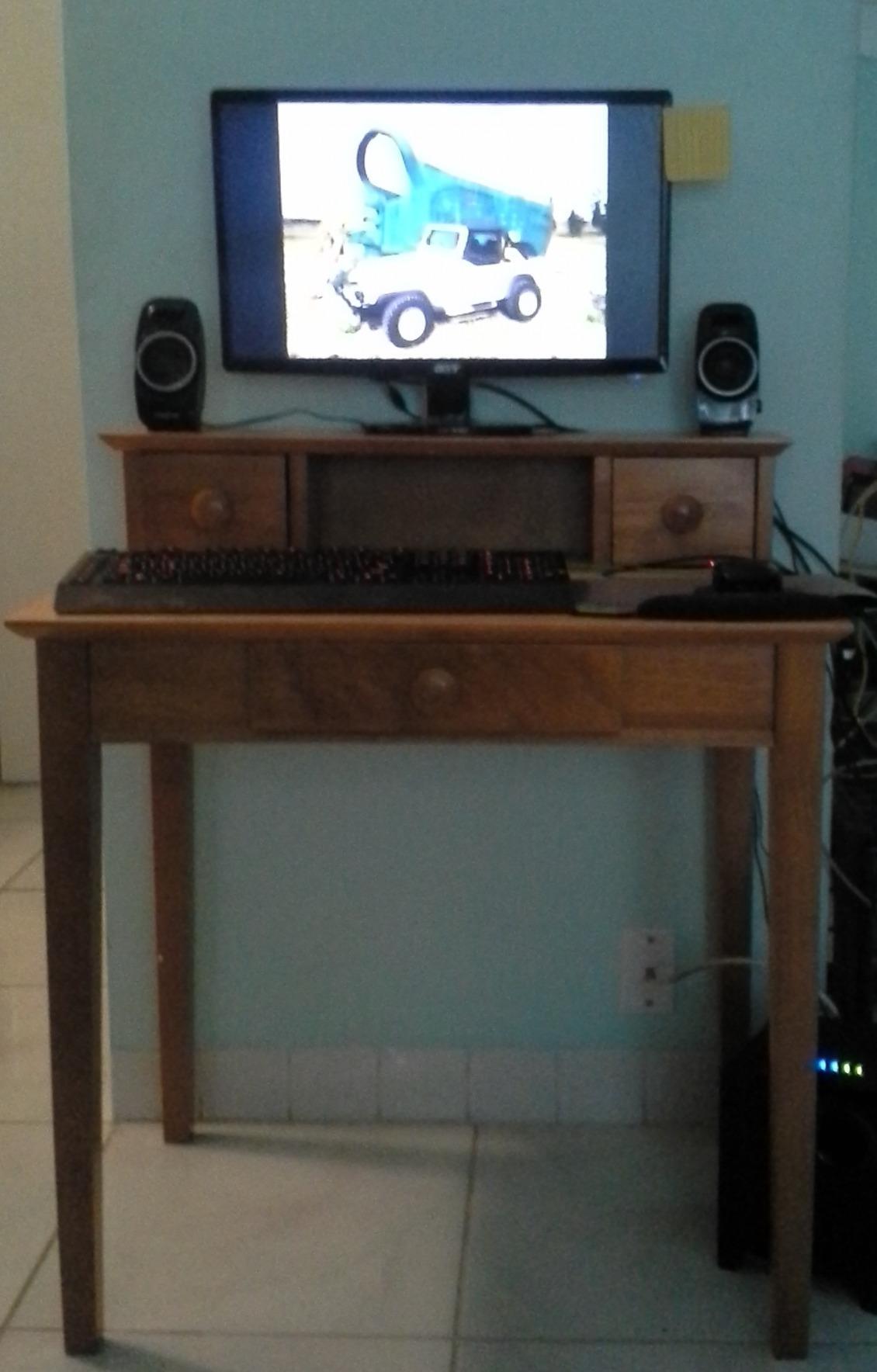 Winsome Studio Writing Desk with 3 Drawers, Honey customer photo 2