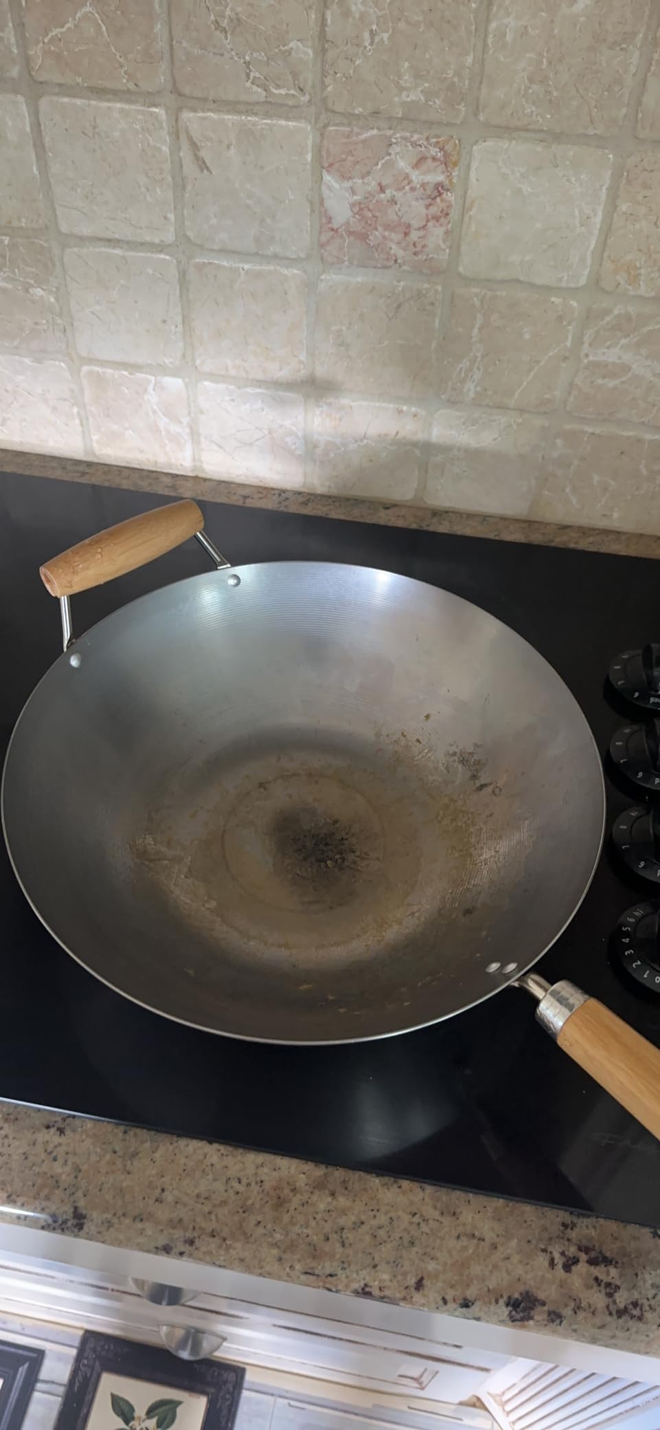 Helen's Asian Kitchen Carbon Steel Wok, 14-Inch, Flat Bottom Stir Fry Pan customer photo 1
