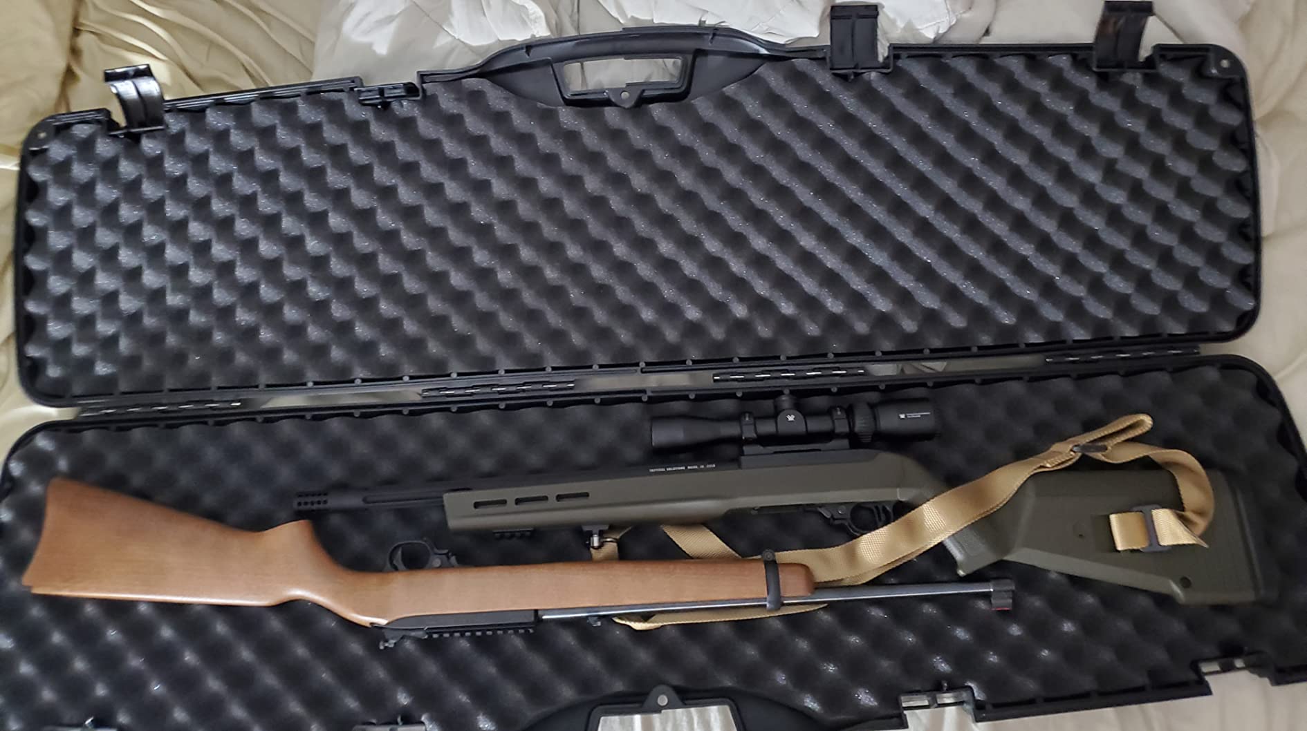 Plano Single Scoped or Double Non-Scoped Rifle Case , Black, 15.00 x 51.50 x 4.00