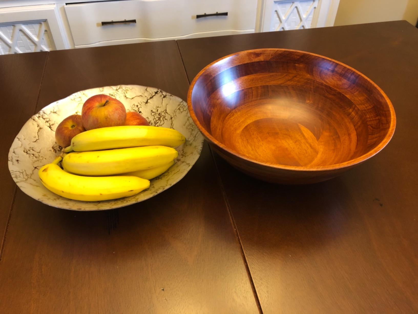 Lipper International Rubberwood Footed Bowl with Cherry Finish for Fruits, Salads, or Popcorn, Large, 13.75