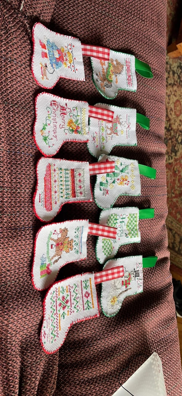 Bucilla Counted Cross Stitch Ornament Kit, 84293 Tiny Stocking, White customer photo 2