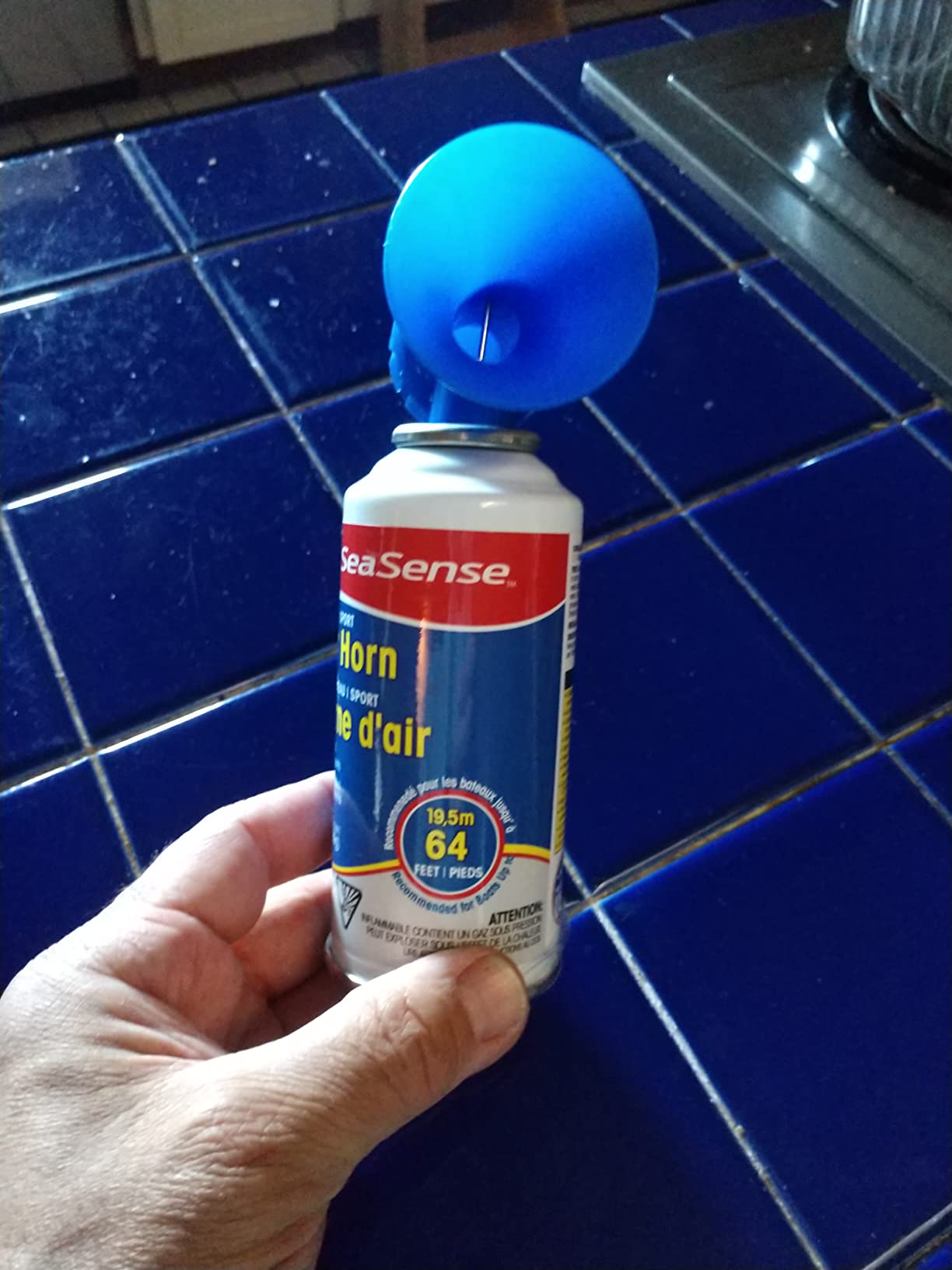 SeaSense Air Horn - Large Size (3.5 oz), 118 dB - Loud 1 Mile Range, Meets EPA & USCG Standards - Great for Boat & Marine Safety, Ideal for Sporting Events Such as Football & Soccer customer photo 1