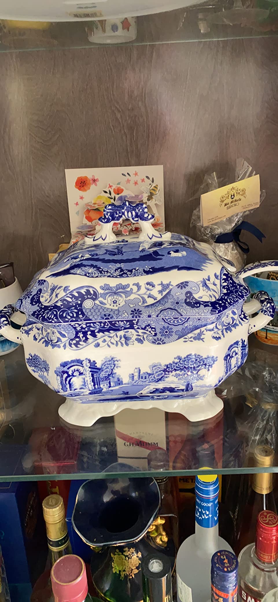 Spode Italian Soup Tureen and Ladle Set, Blue, White, Set customer photo 2