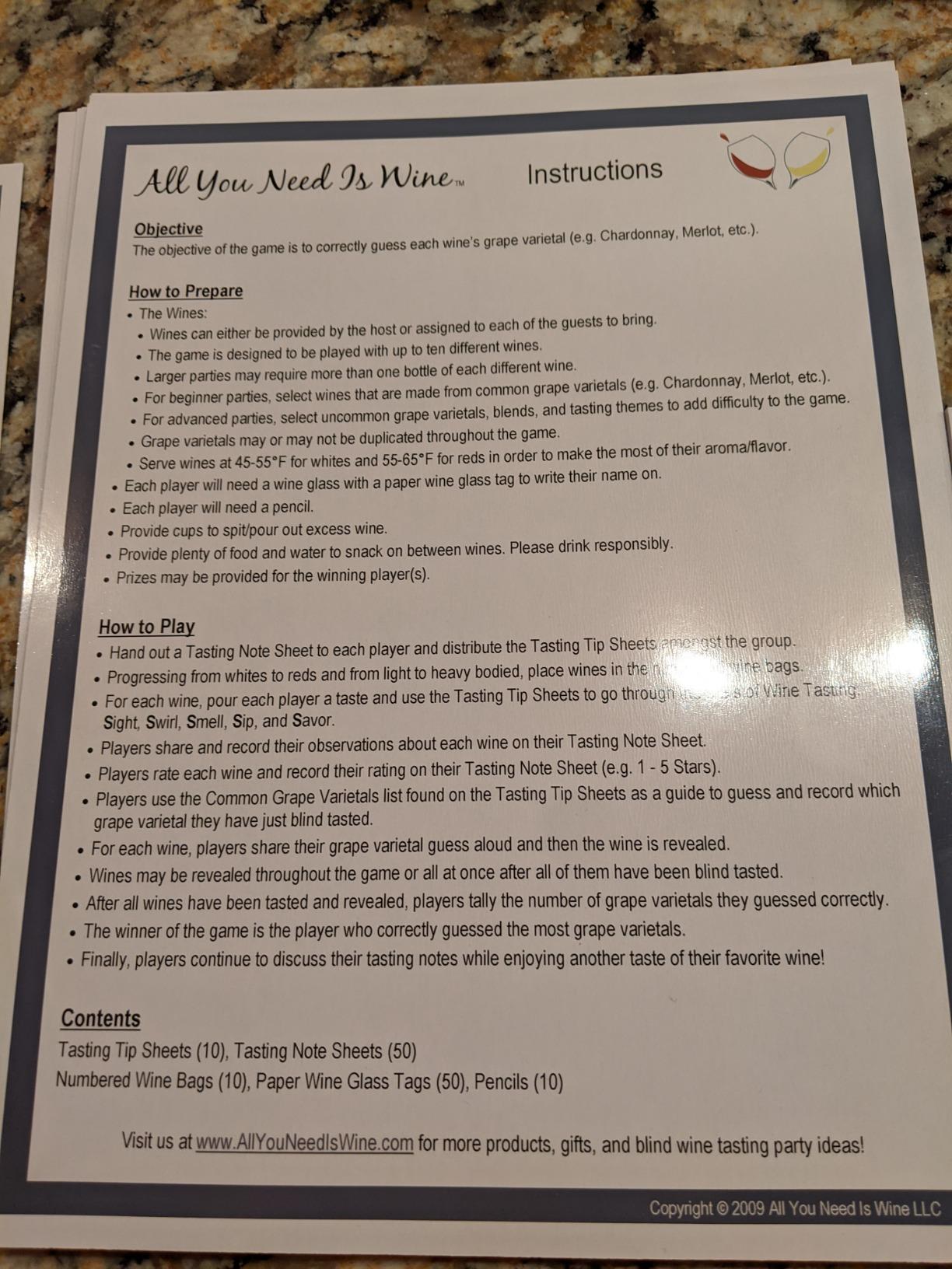ALL YOU NEED IS WINE A BLIND WINE TASTING PARTY GAME! Wine Game Kit customer photo 2