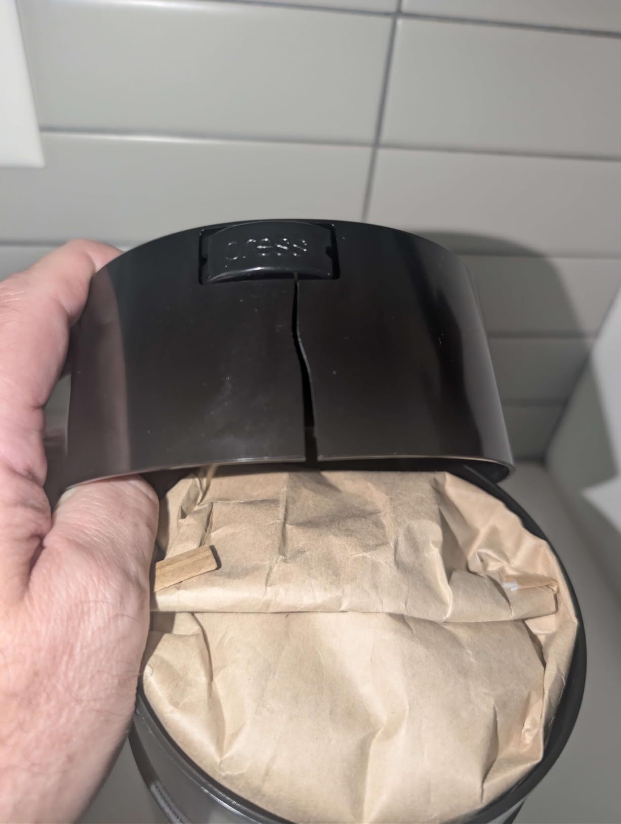 COFFEEVAC 1LB – Patented Airtight Container | Multi-use Vacuum container works as smell proof containers for ground coffee and coffee bean containers. Black cap and body. customer photo 2