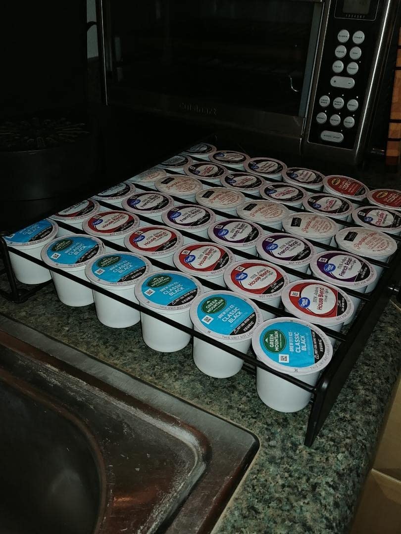 Nifty Coffee Pod Drawer – Compatible with K-Cups, 36 Pod Pack Holder, Non-Rolling, Compact Under Coffee Pot Storage Sliding Drawer, Home Kitchen Counter Organizer, Black customer photo 1