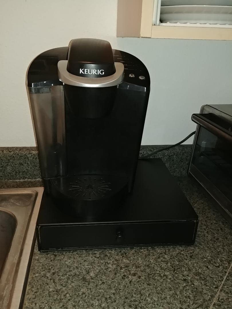 Nifty Coffee Pod Drawer – Compatible with K-Cups, 36 Pod Pack Holder, Non-Rolling, Compact Under Coffee Pot Storage Sliding Drawer, Home Kitchen Counter Organizer, Black customer photo 2