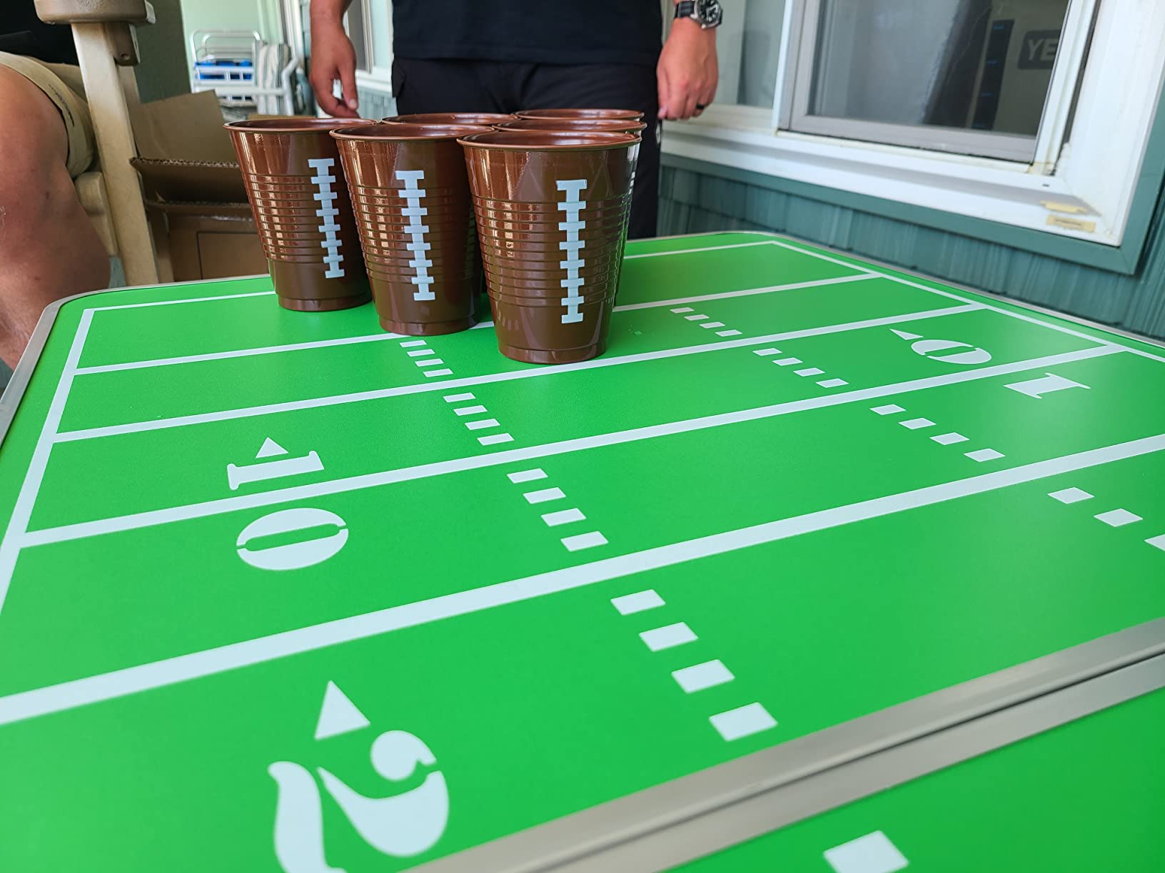 GoPong 8 Foot Portable Beer Pong/Tailgate Tables (Black, Football, American Flag, or Custom Dry Erase) customer photo 1