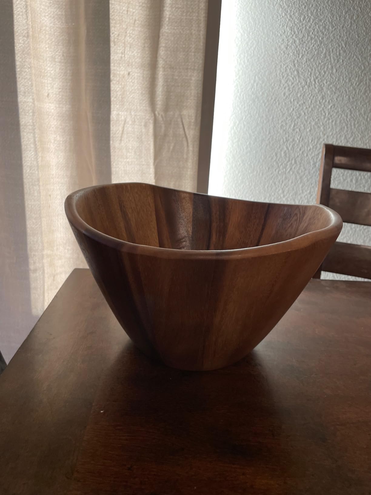Lipper International Acacia Wave Serving Bowl for Fruits or Salads, Large, 12