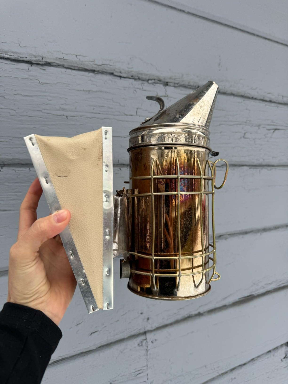 New Bee Hive Smoker Stainless Steel w/Heat Shield Beekeeping Equipment customer photo 2