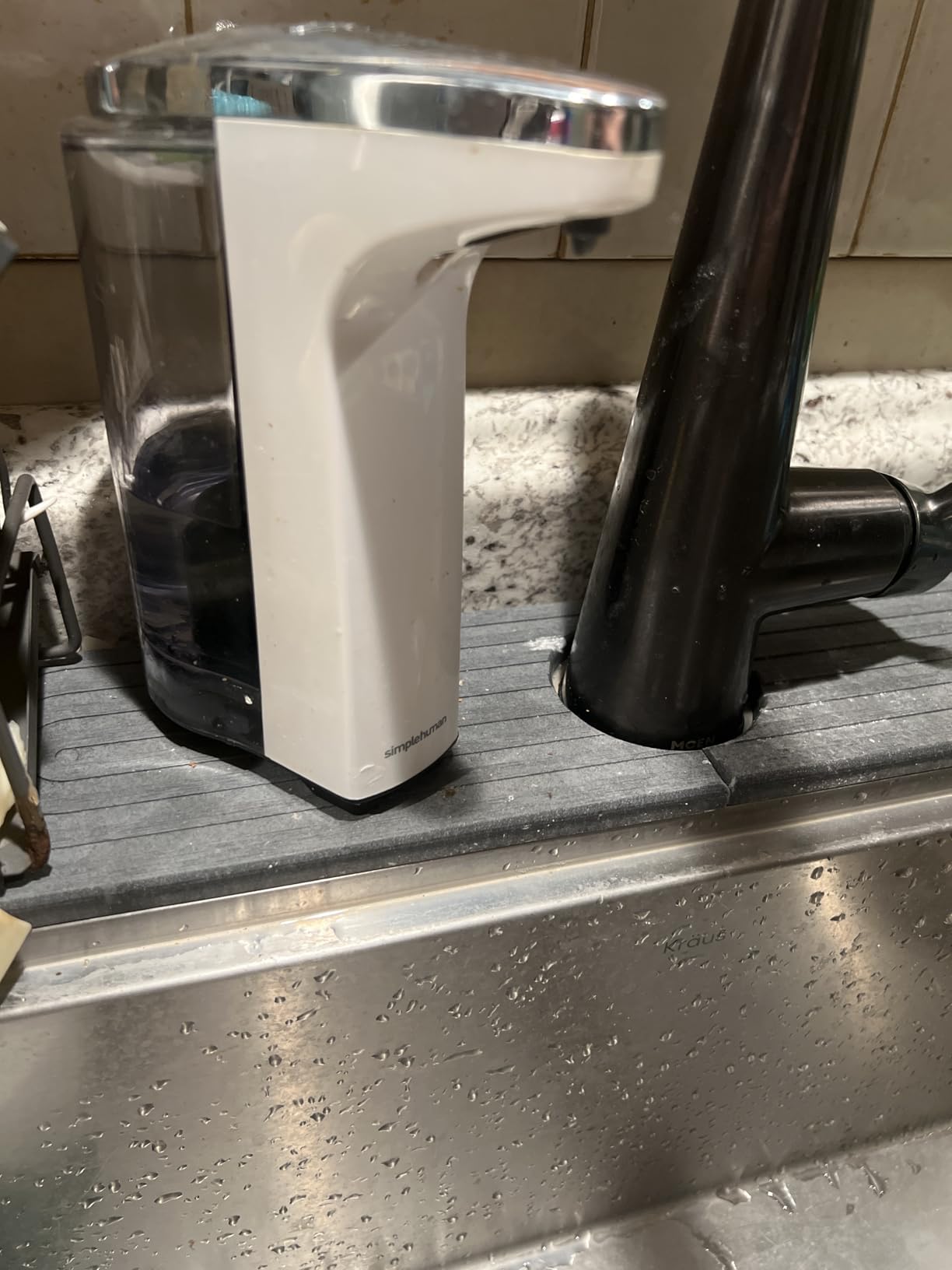 simplehuman 8 oz. Touch-Free Sensor Liquid Soap Pump Dispenser with Soap Sample, Brushed Nickel customer photo 2