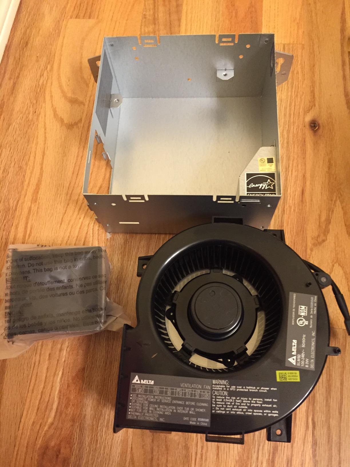 DELTA ELECTRONICS (AMERICAS) LTD. BreezSlim SLM50 50 CFM Exhaust Bath Fan, White customer photo 2