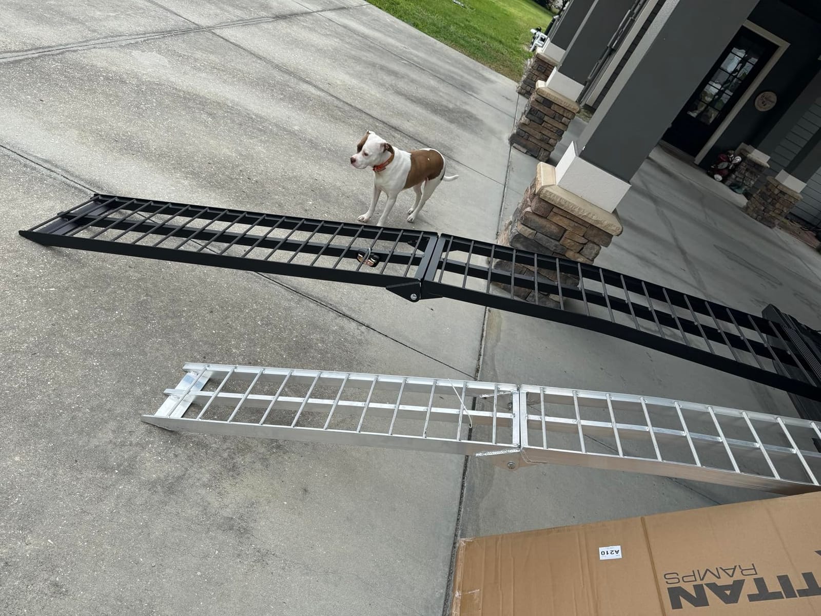 10' ATV Loading Ramps, 1,200 lb, Titan Ramps | Aluminum loading ramps for pickup trucks foldable, lightweight with serrated crossbars customer photo 1